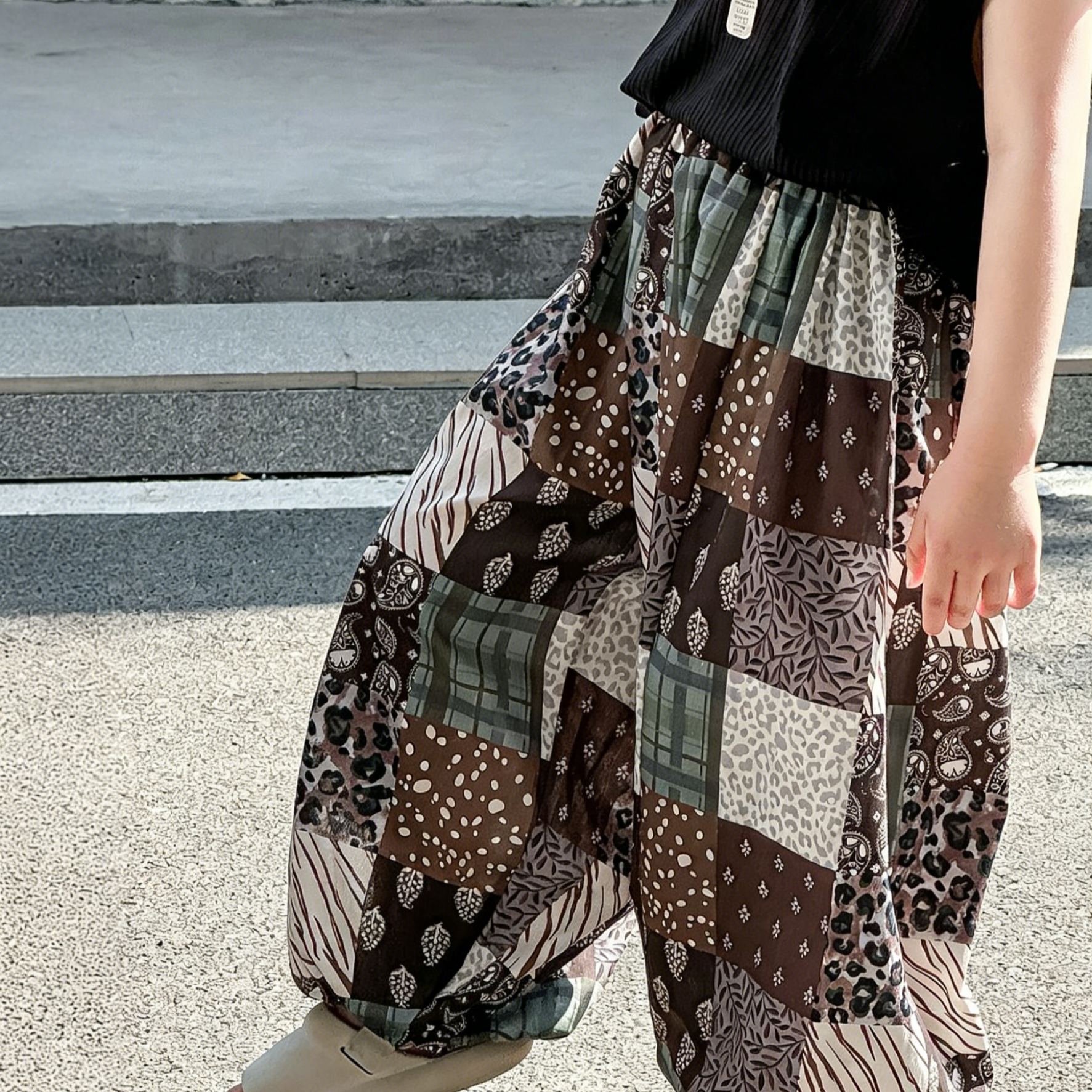 [Copy]Kid Girls Floral Heart Print Casual Pants
