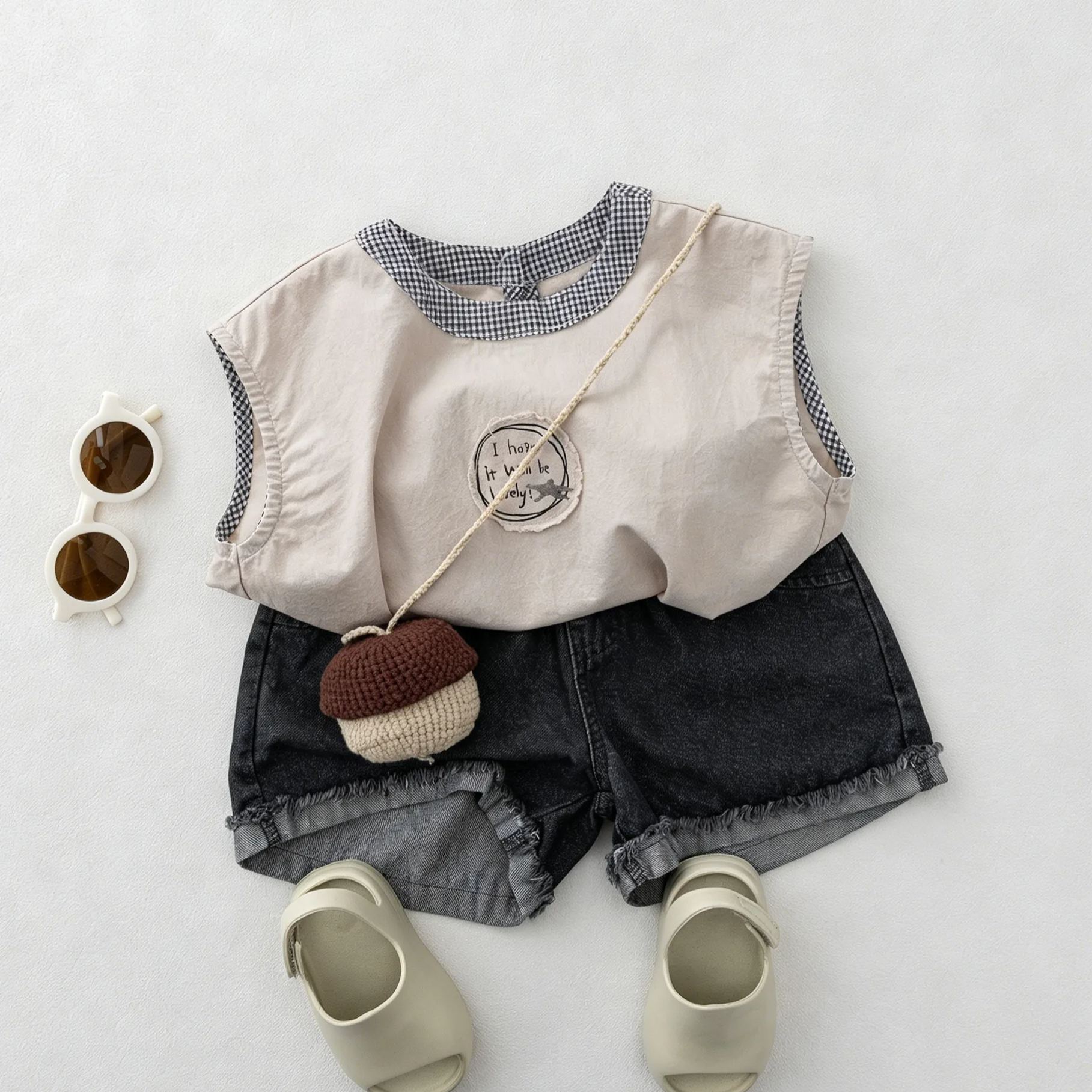 Kids Vintage-wash frayed-edge denim shorts