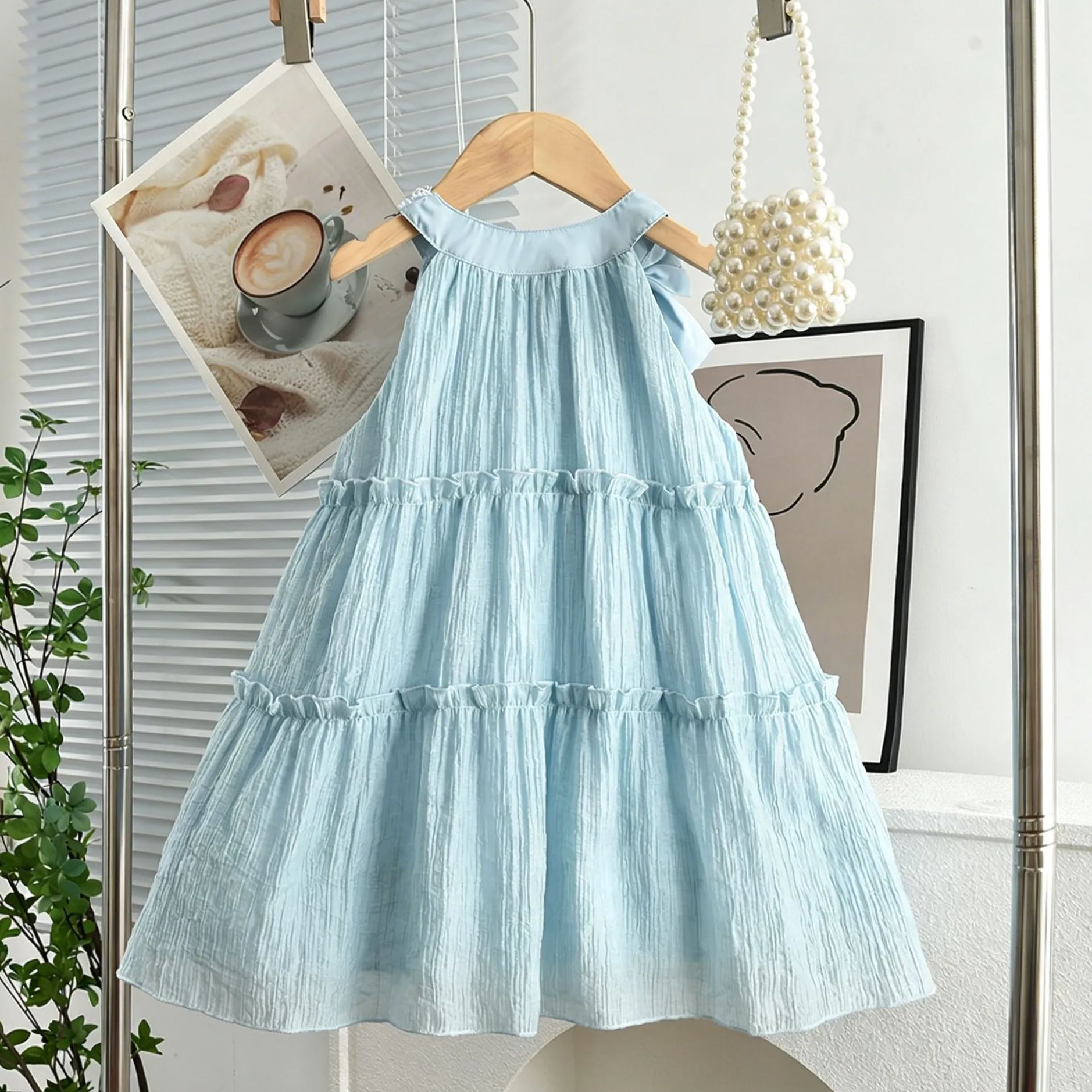 [Copy]Kid Girls Sweet Pink Bow Sleeveless Tulle Dress