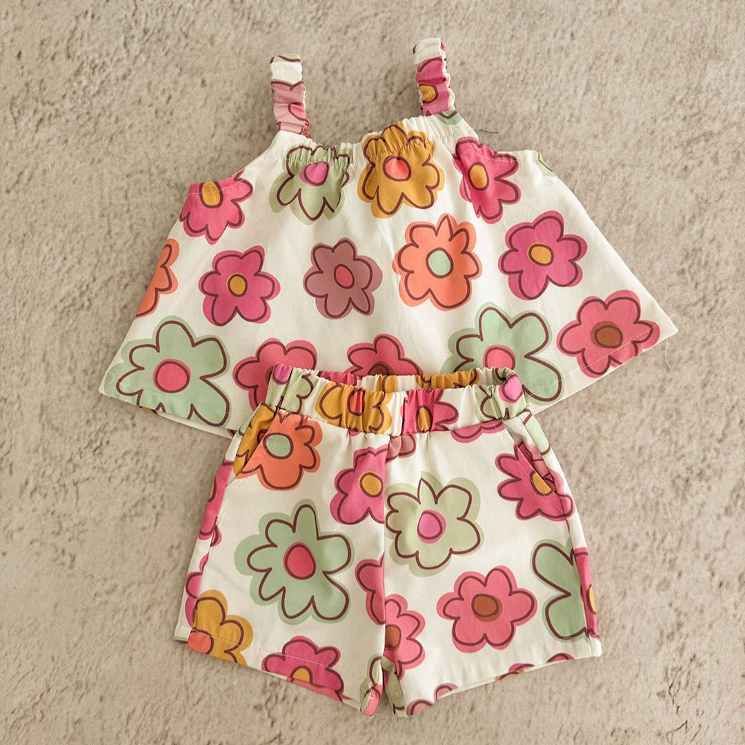 Baby & Kids Colorful Flowers Tank and Shorts Set