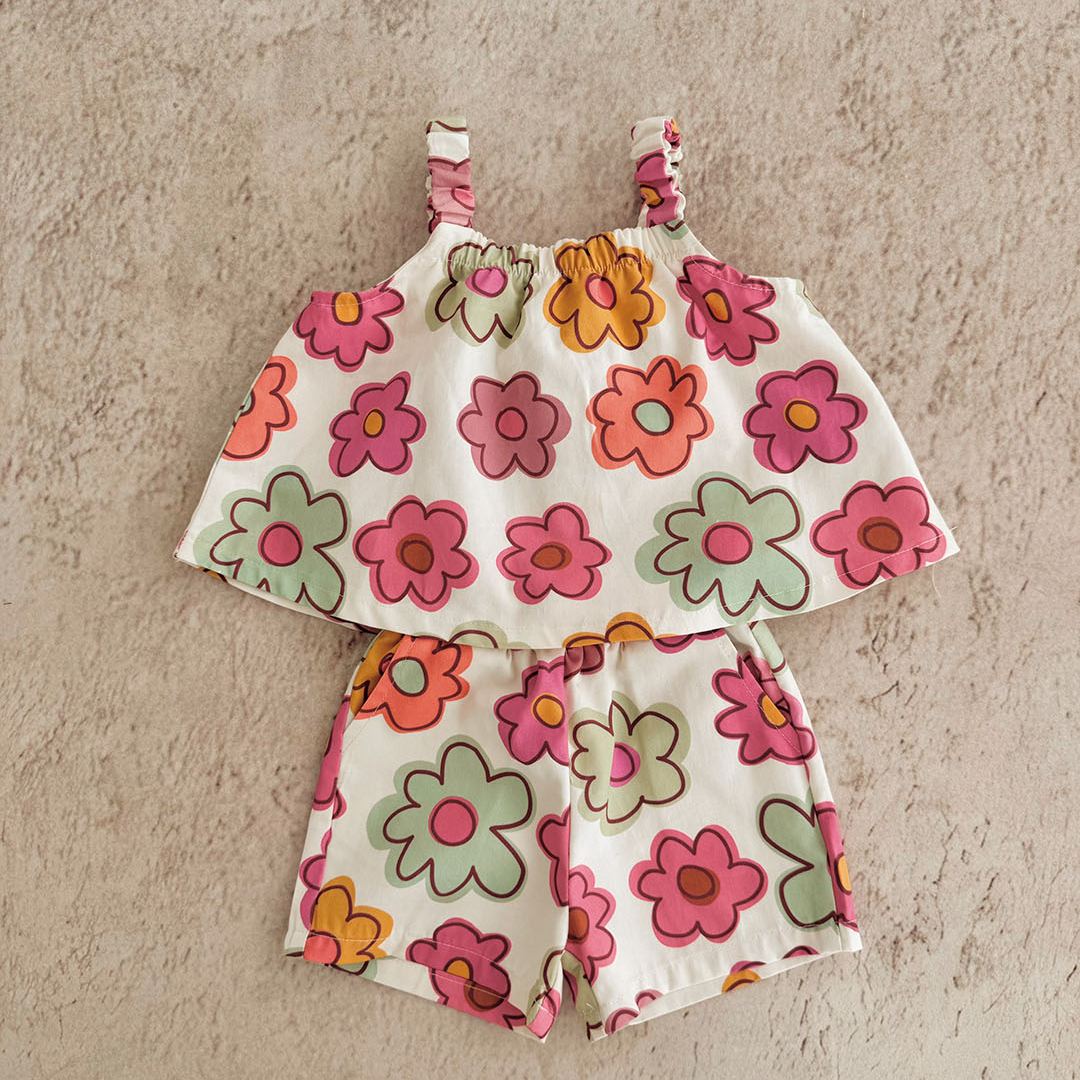 Baby & Kids Colorful Flowers Tank and Shorts Set