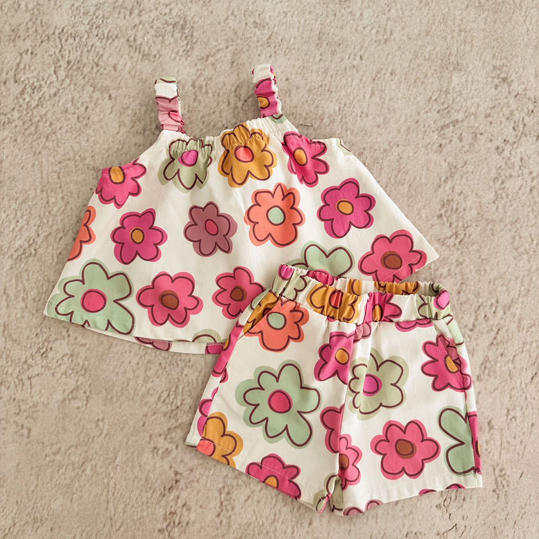 Baby & Kids Colorful Flowers Tank and Shorts Set