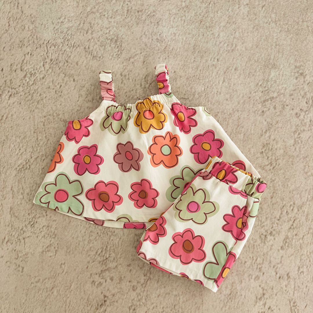 Baby & Kids Colorful Flowers Tank and Shorts Set