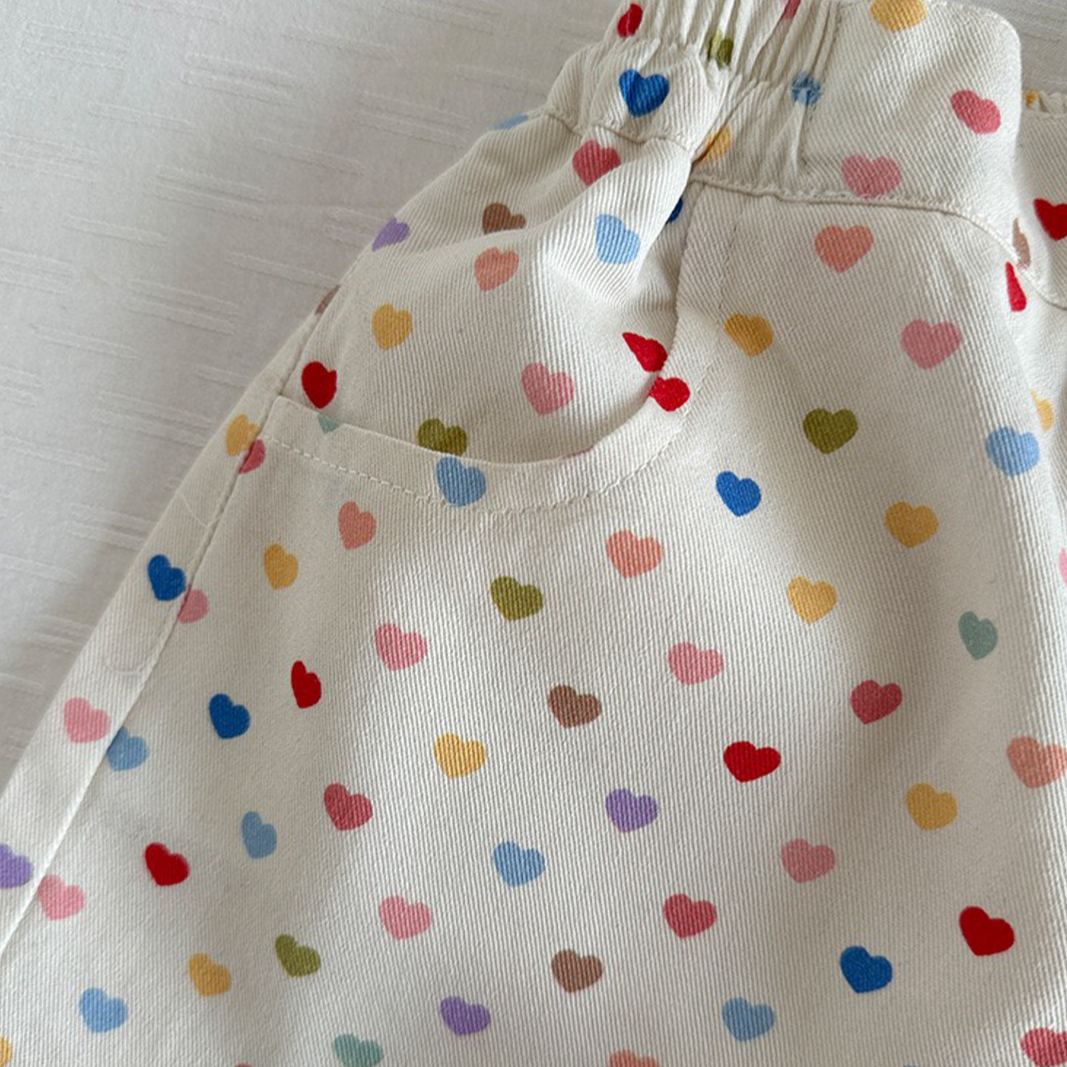 Toddler Heart Pattern Loose Shorts