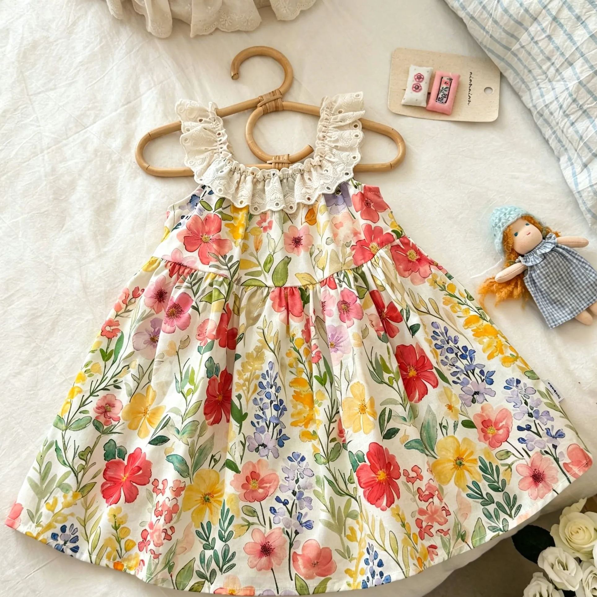 Baby& Kid Colorful Floral Vest Dress