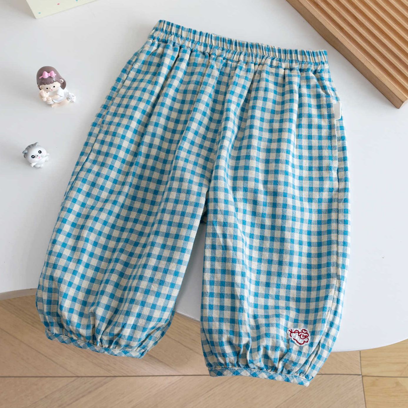 Baby& Kid Plaid Casual Jogger Pants 