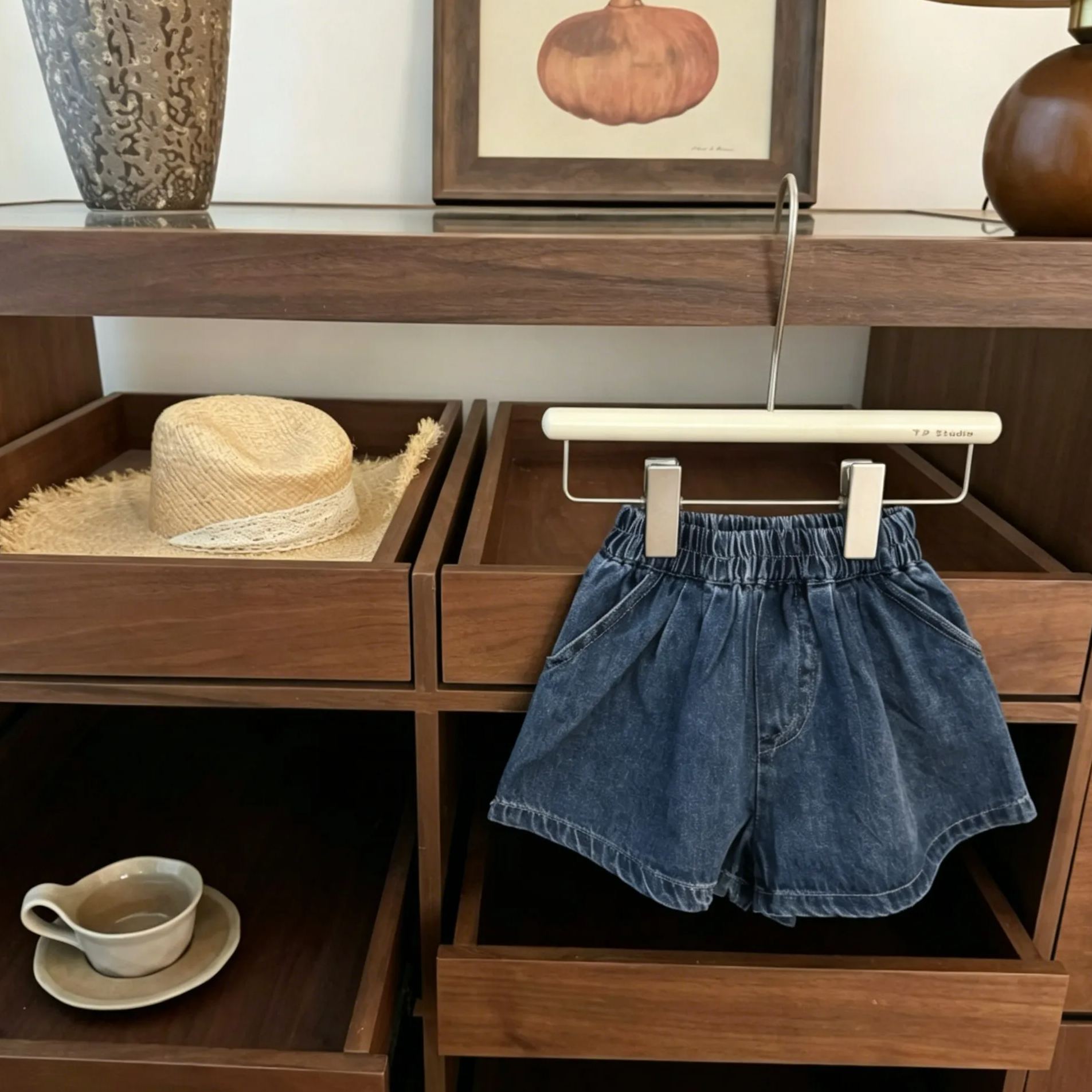 Baby& Kid Loose Vest Denim Top and Pants Set