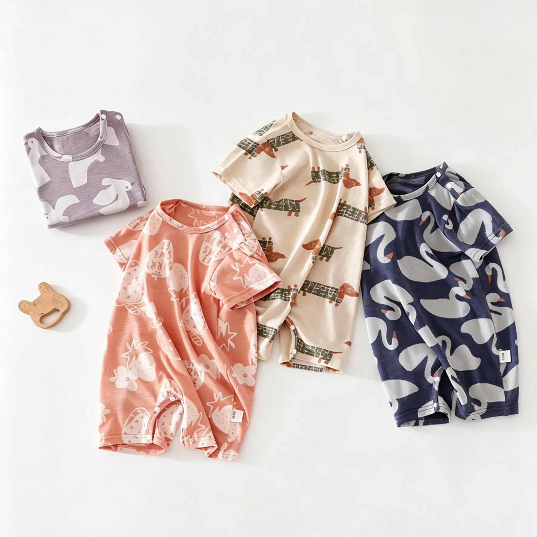 Baby Animal and Strawberry Onesie