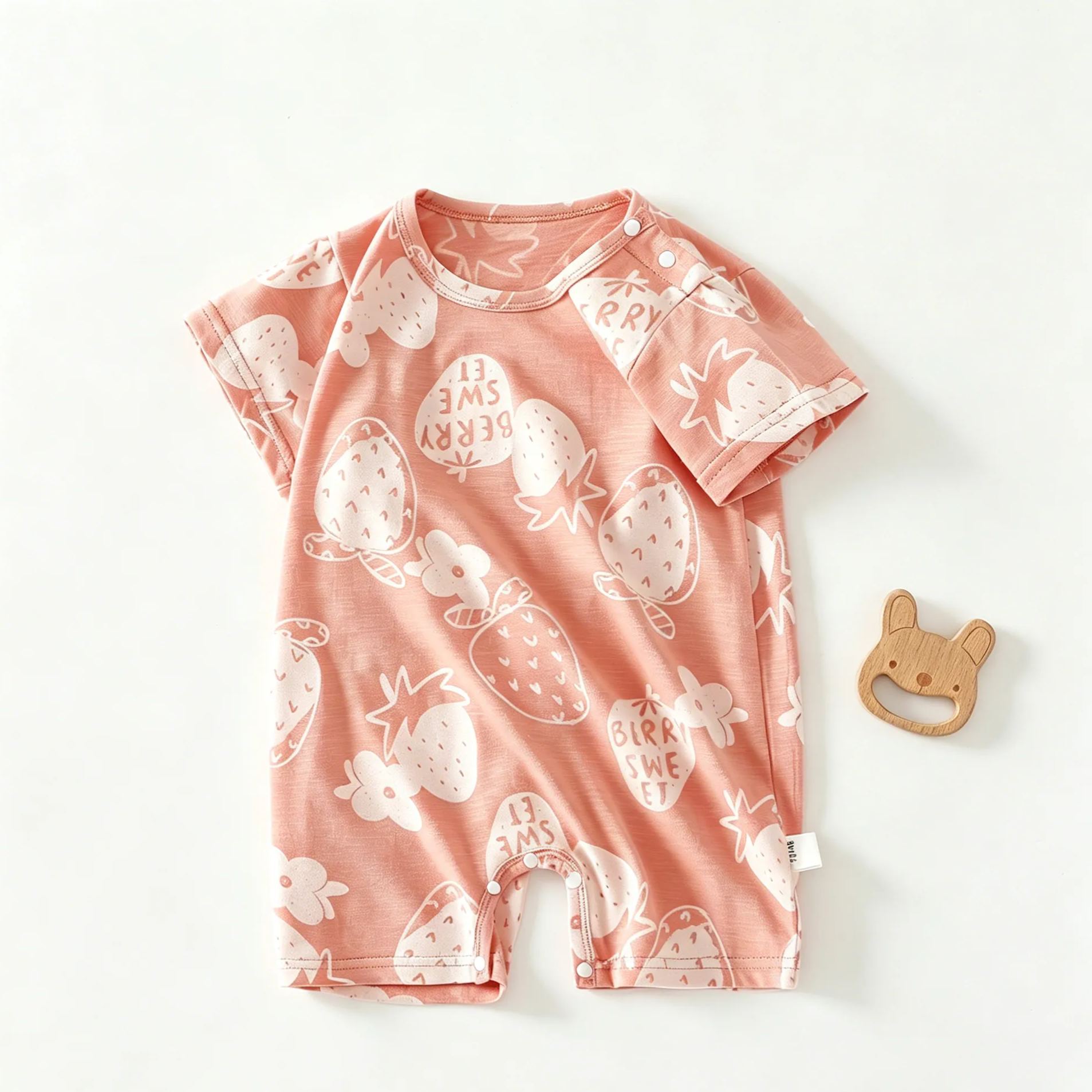 Baby Animal and Strawberry Onesie