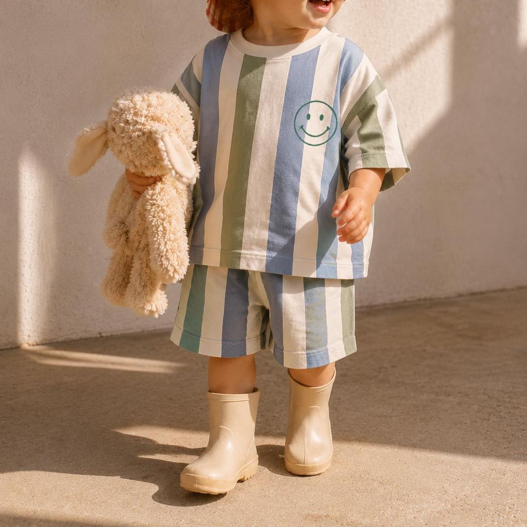 Baby Toddle Smiley Tee and Shorts Sets