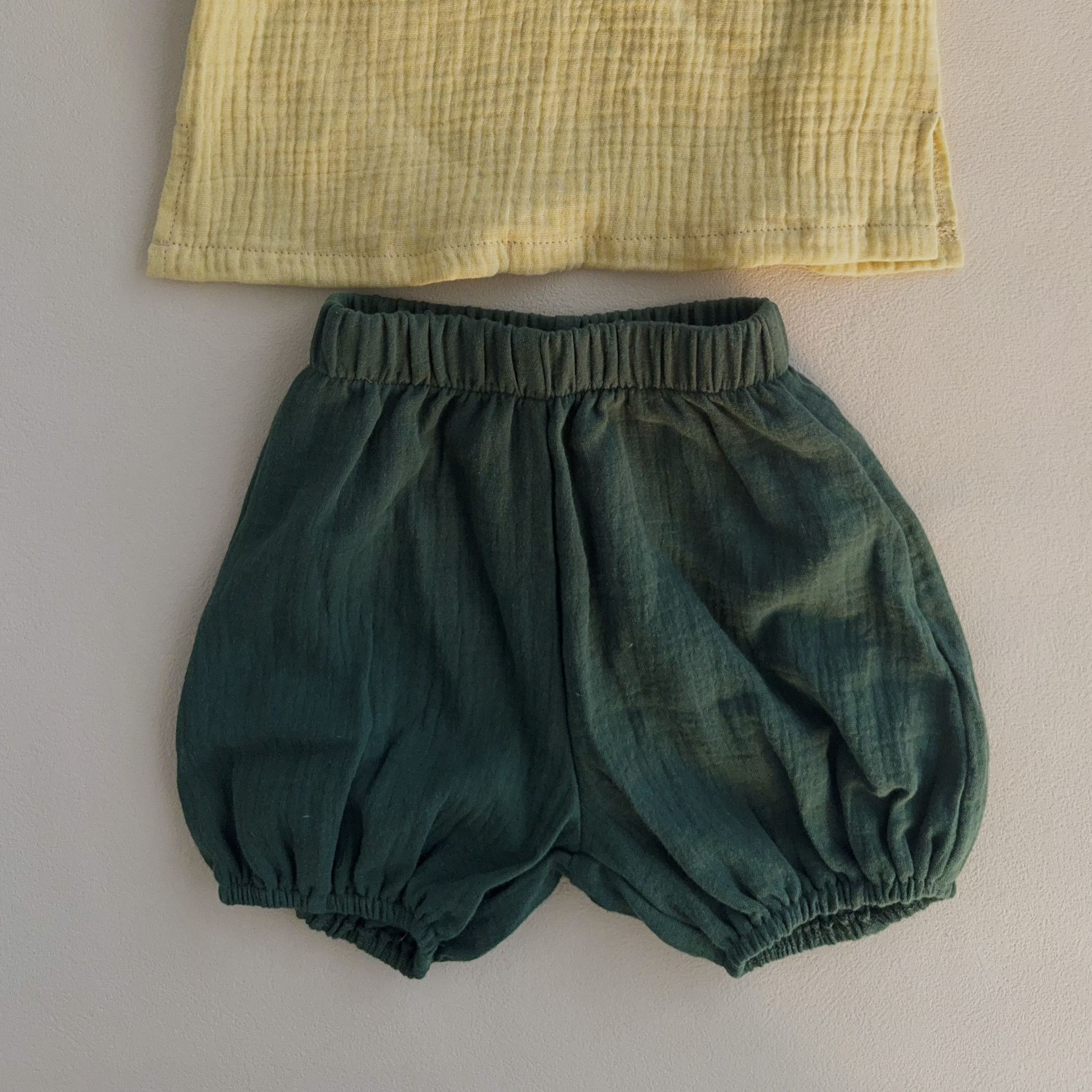 Baby Toddler Solid Color Vest and Shorts Set