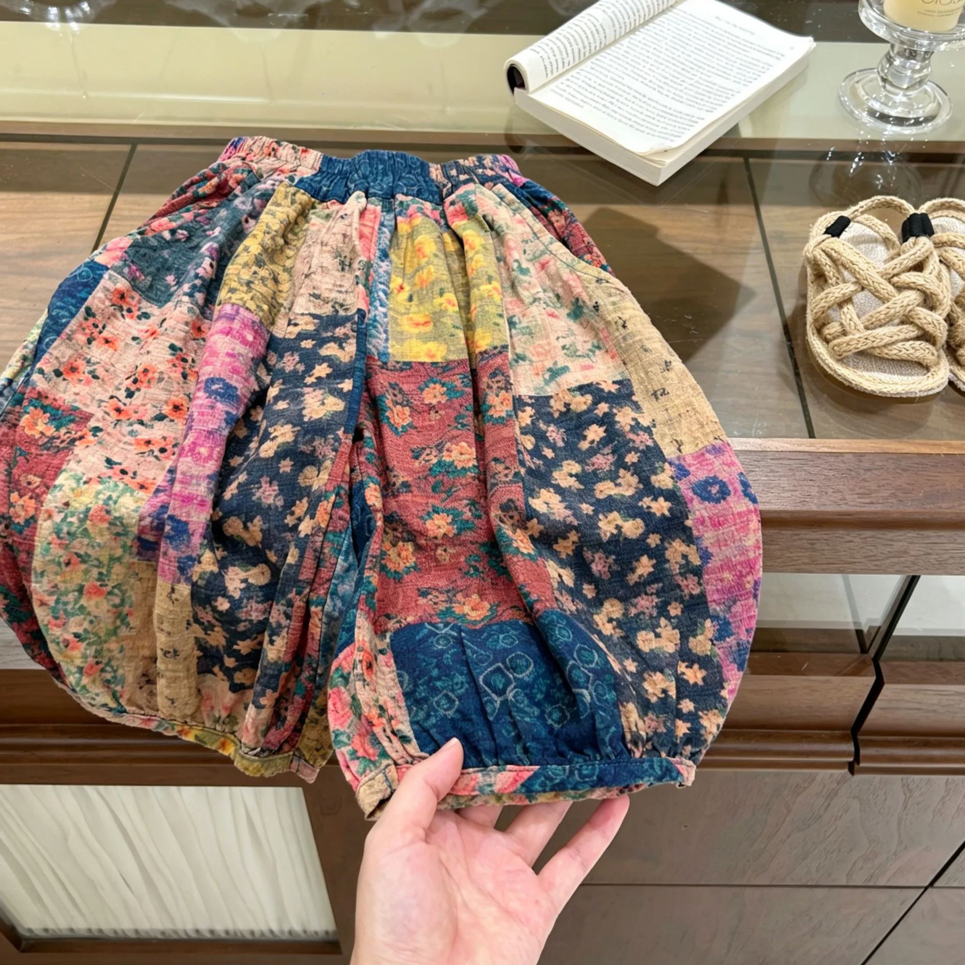 Kids Patchwork Floral Harem Pants