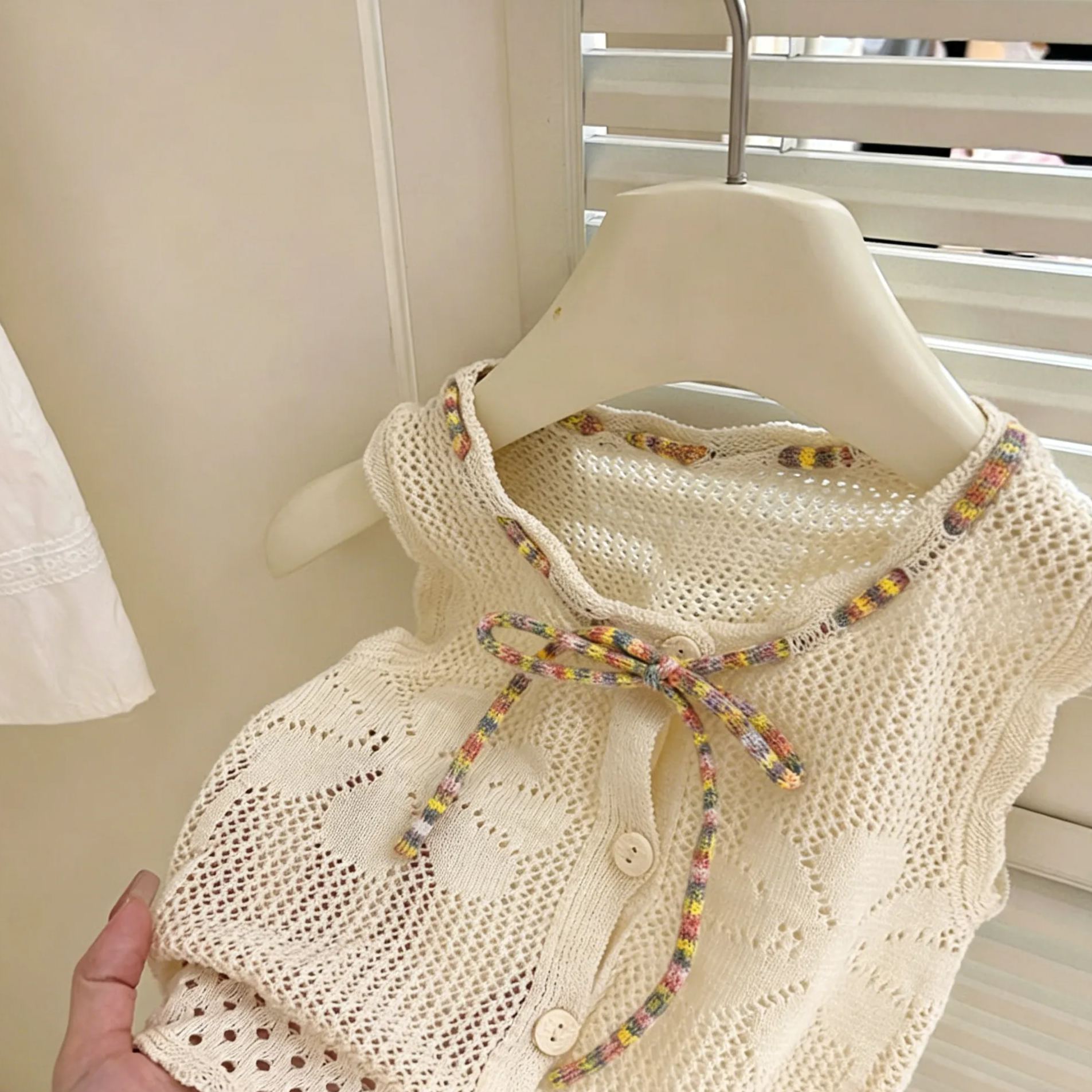 Kids Open-Knit Vest Top and Wide-Leg Pants Set