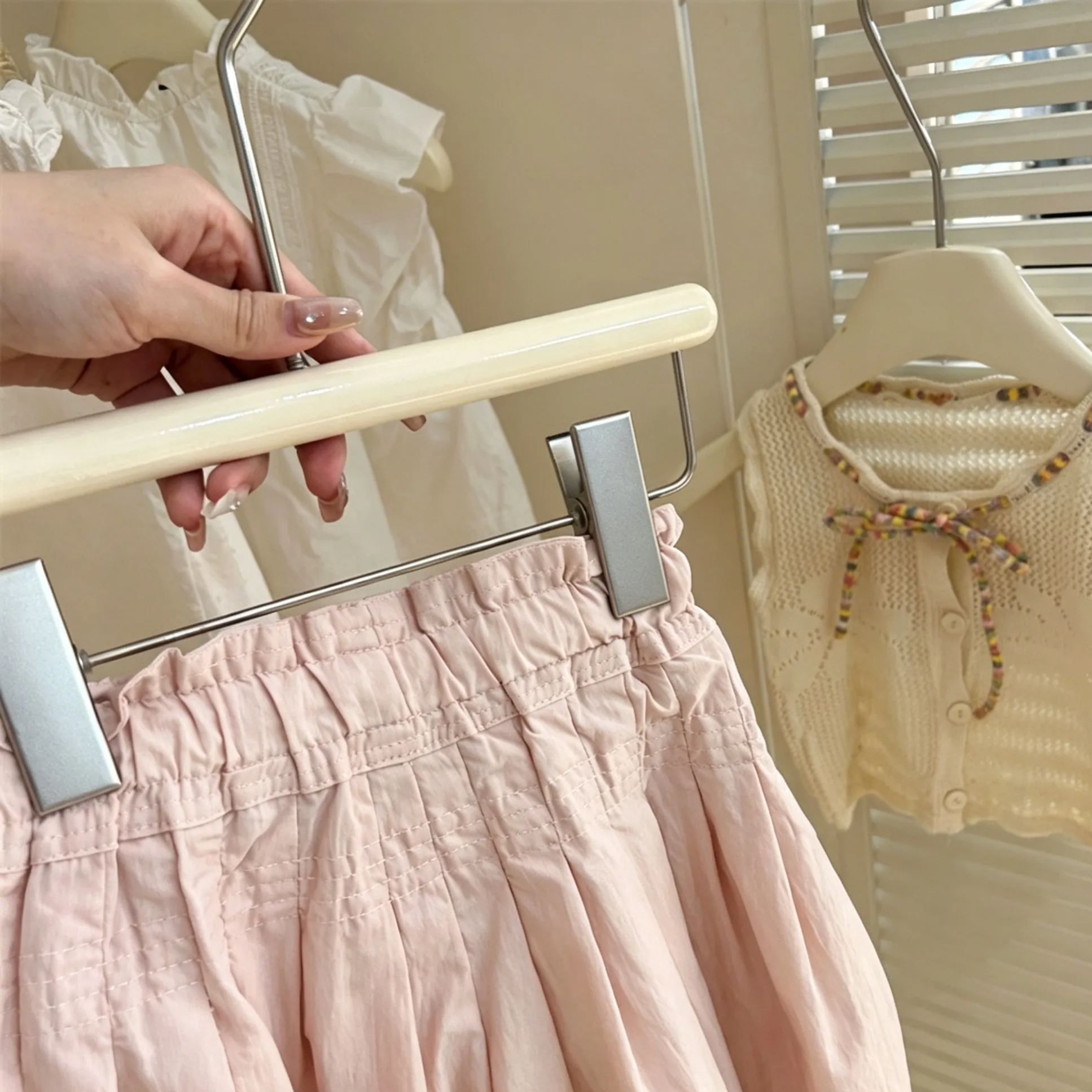 Kids Open-Knit Vest Top and Wide-Leg Pants Set