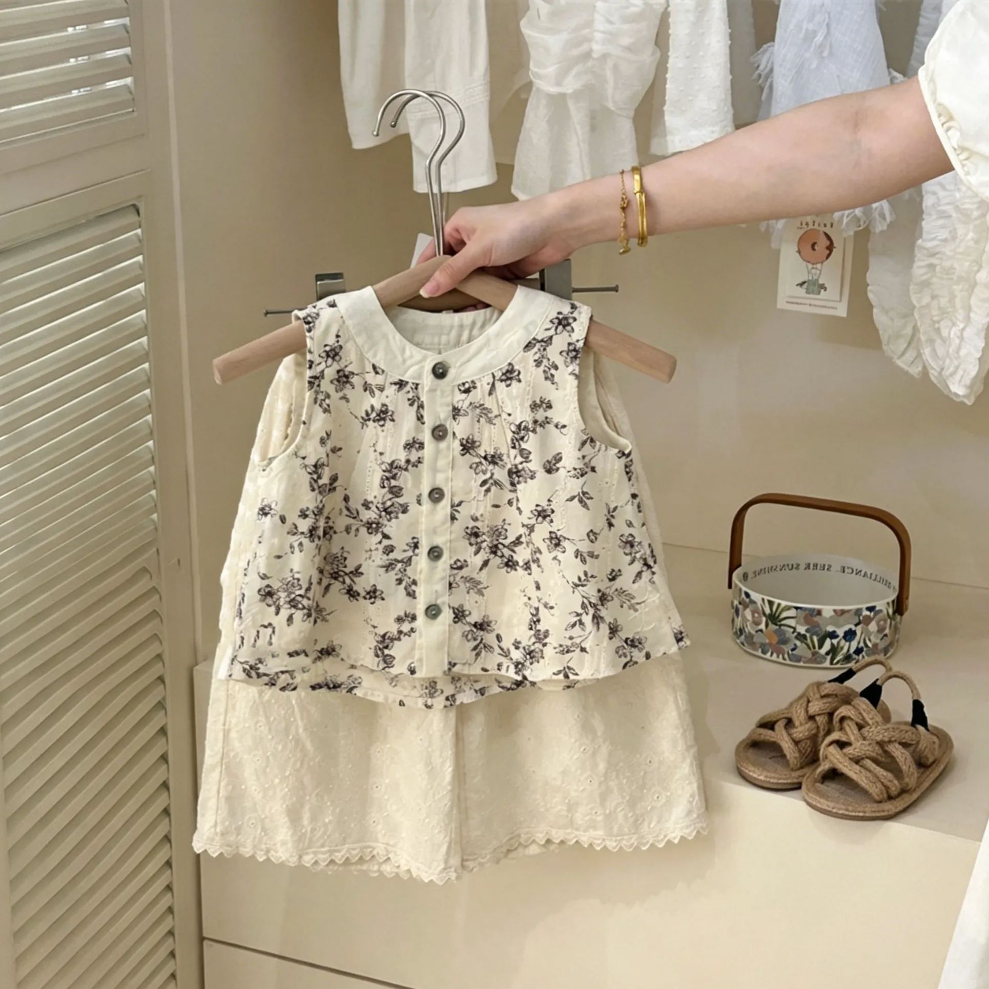 Kids Floral Print Vest Top and Pants Set