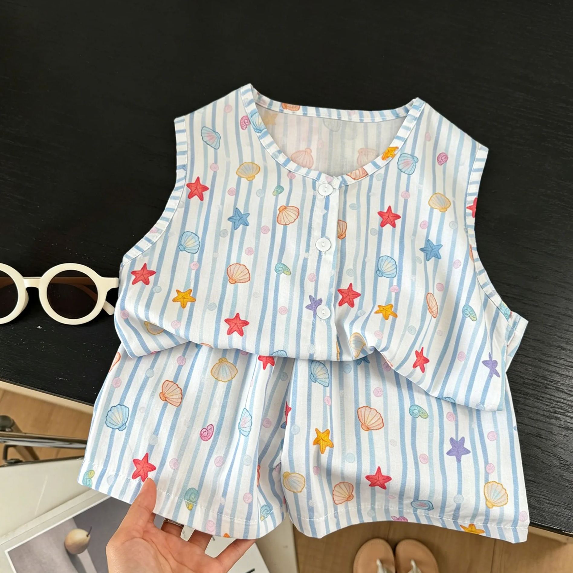 Kids Star Shell Fruit Splicing Vest Set