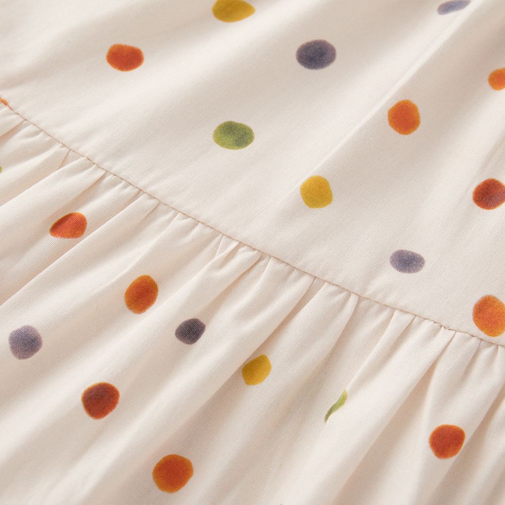 Kids Colored Dots Lace Vest Top and Skirt Set