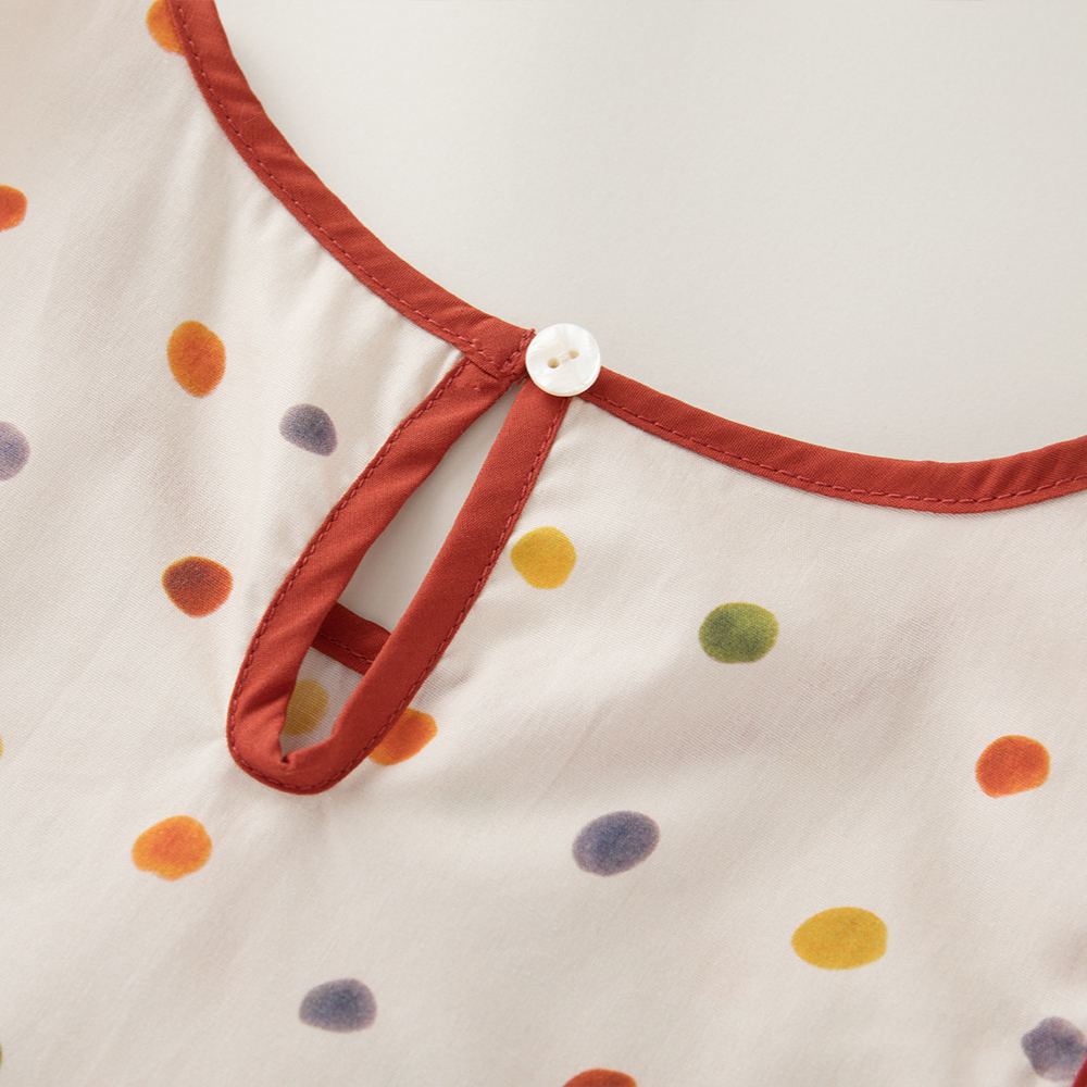 Kids Colored Dots Lace Vest Top and Skirt Set