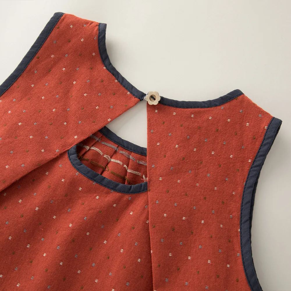Kids Dots Folds Red Vest Top and Skirt Set
