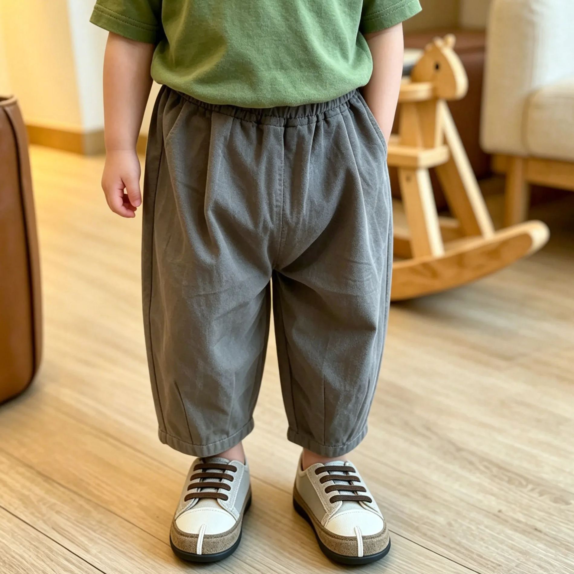 Kids Solid Color Casual Pants