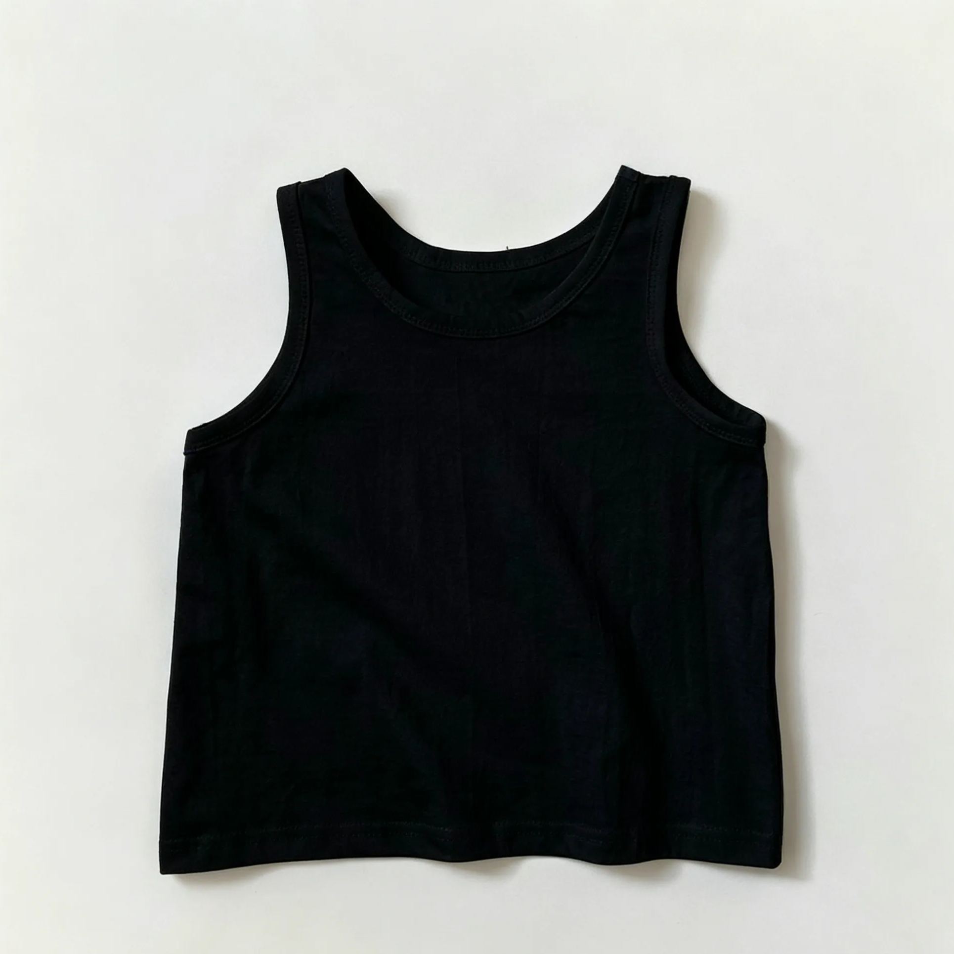 Kids Solid Color Base Layer Vest T-shirt Top
