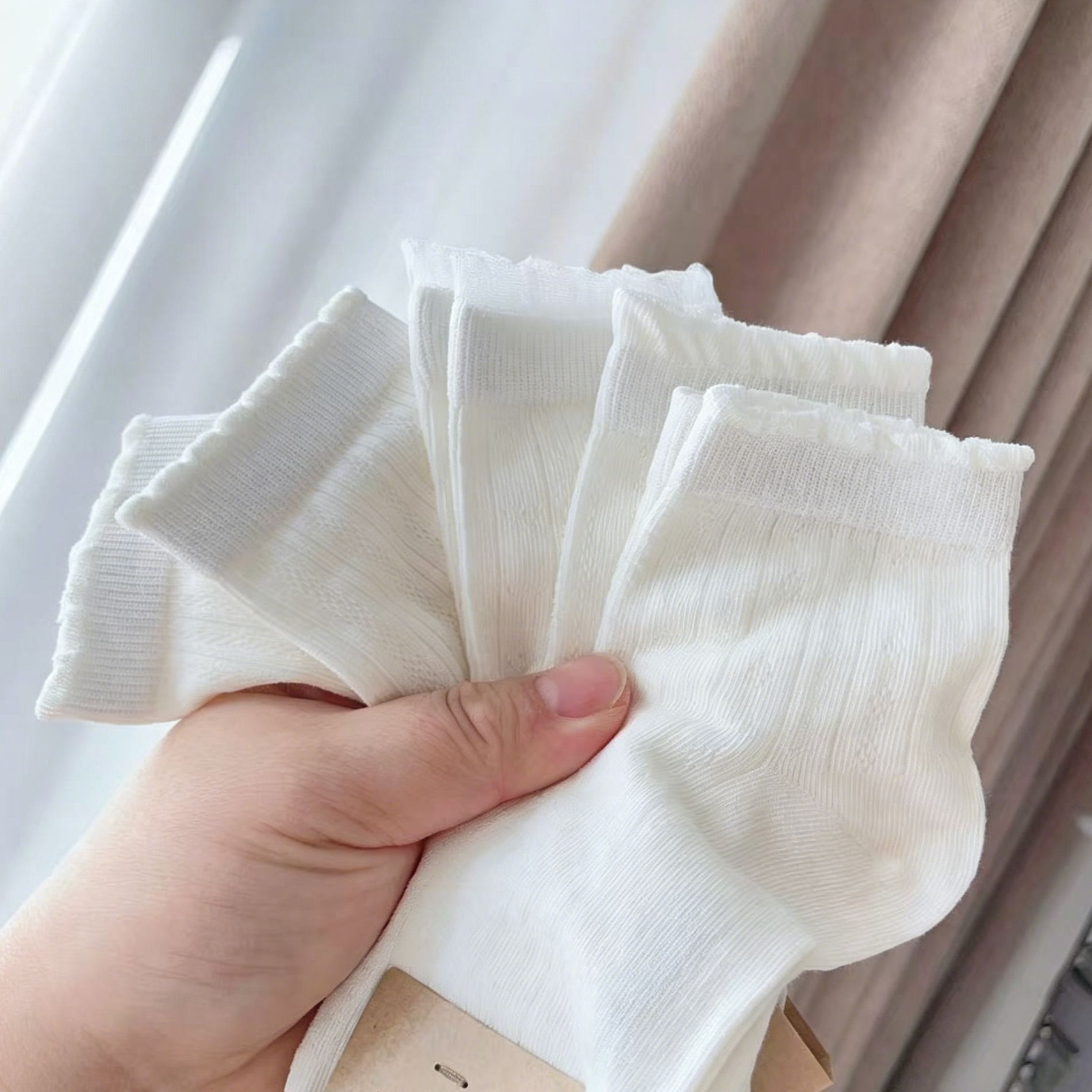 Kids Mesh Pure White Athletic Socks