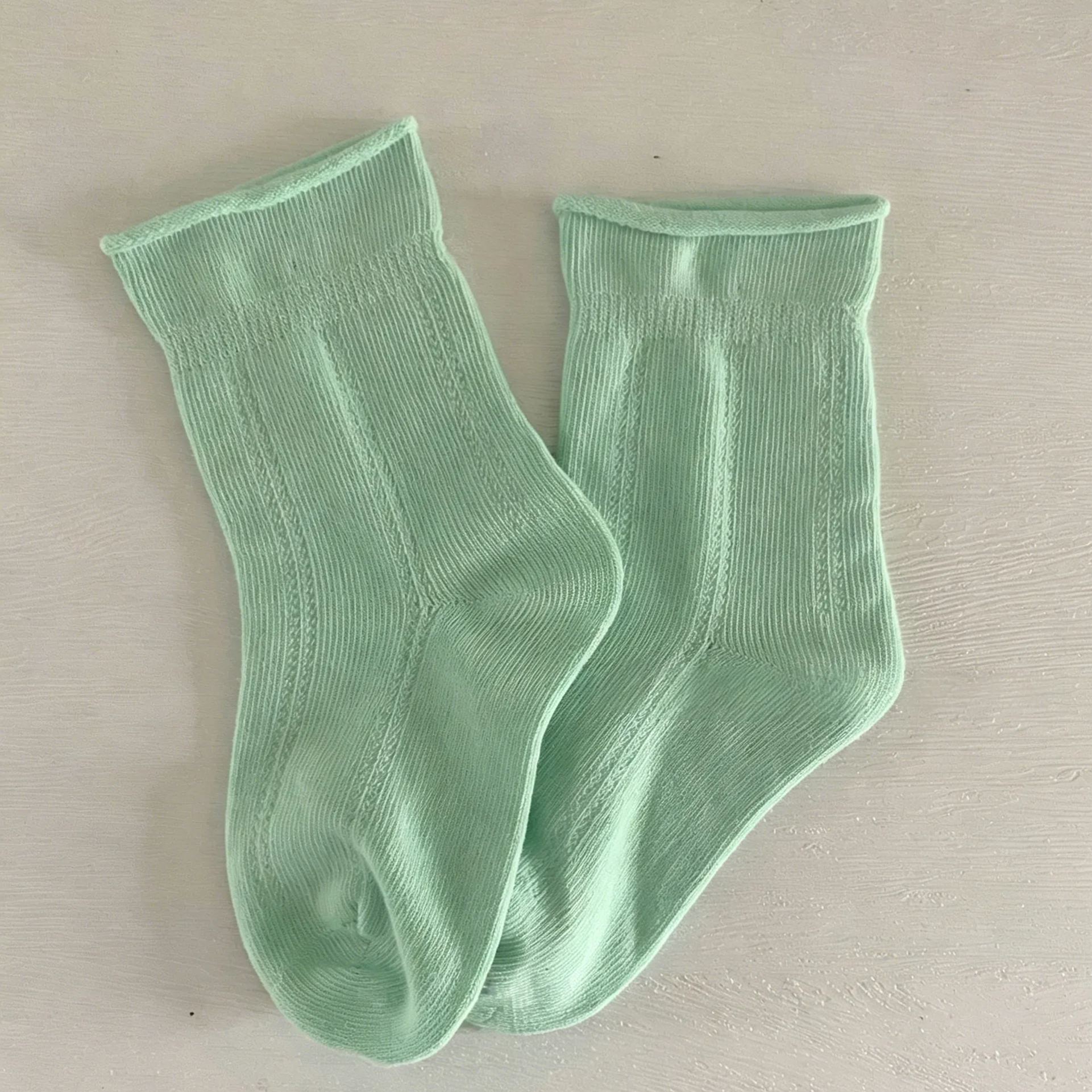 Kids Vertical Stripes Rolled-up Socks