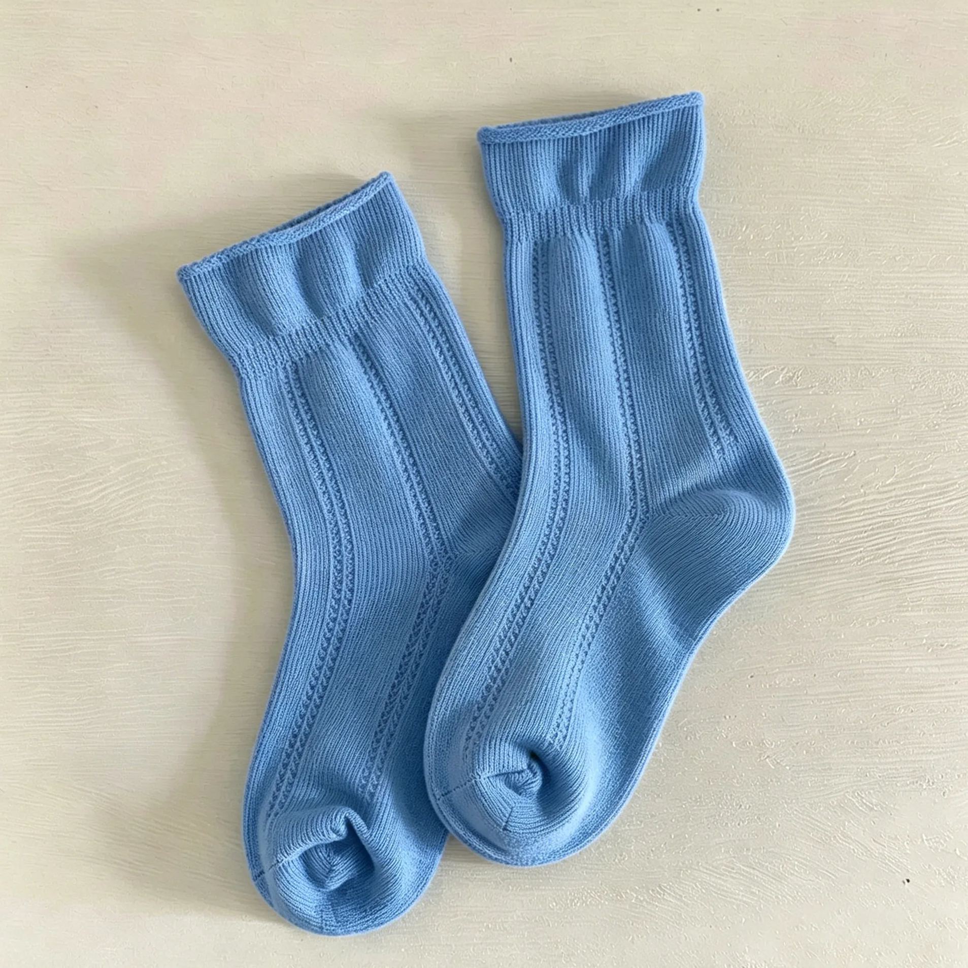 Kids Vertical Stripes Rolled-up Socks