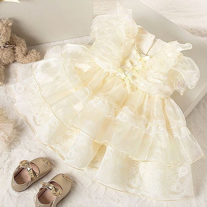 Baby& Kid Floral Bow Tulle Dress