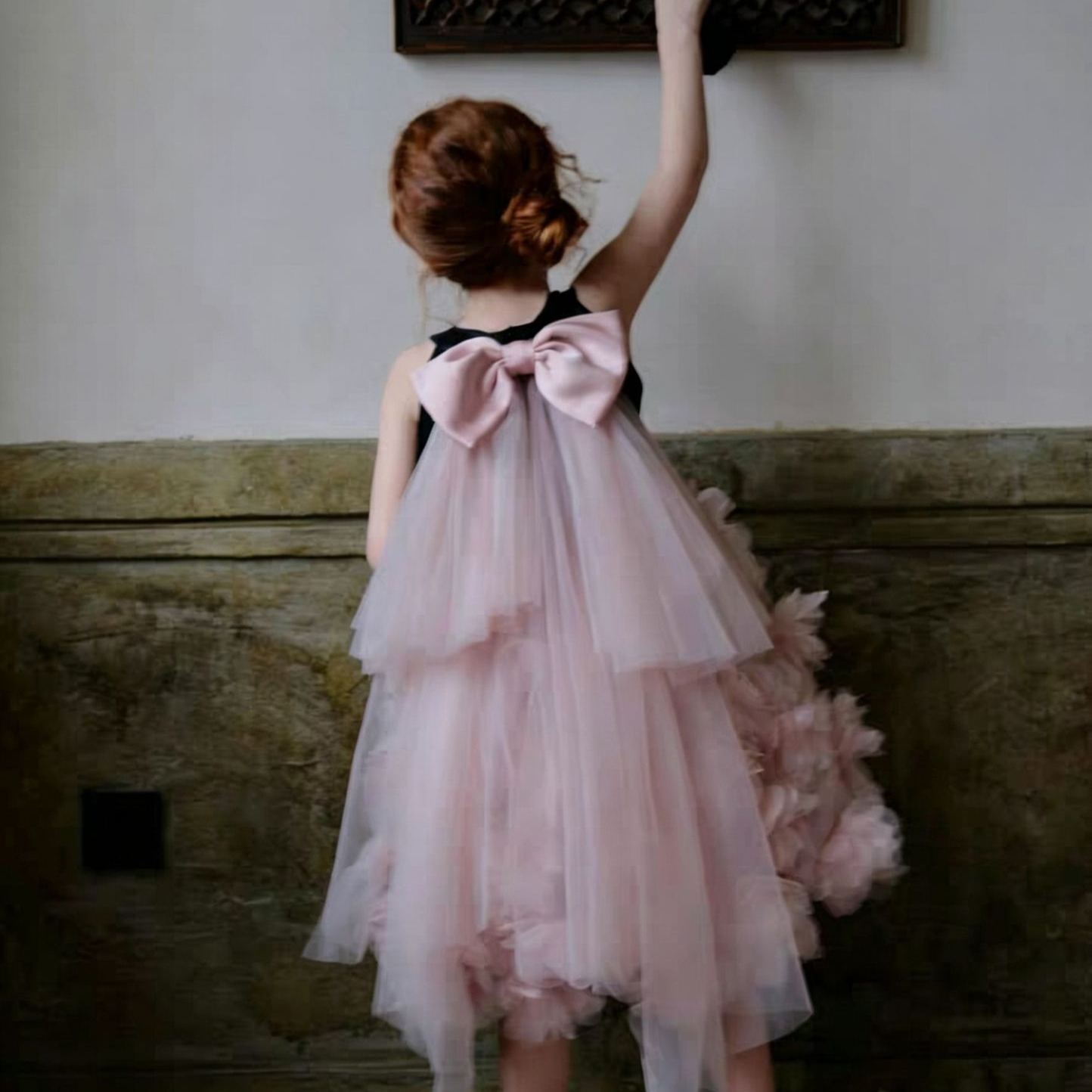 Kids Bow Fluffy Tulle Princess Dress