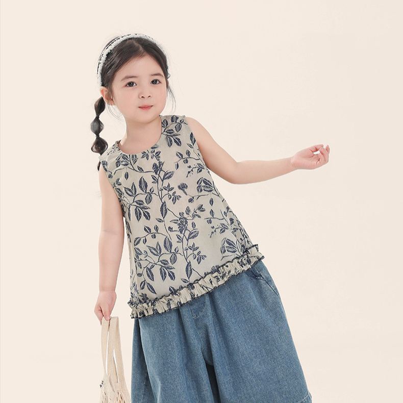 Kids Floral Lace Vest Top
