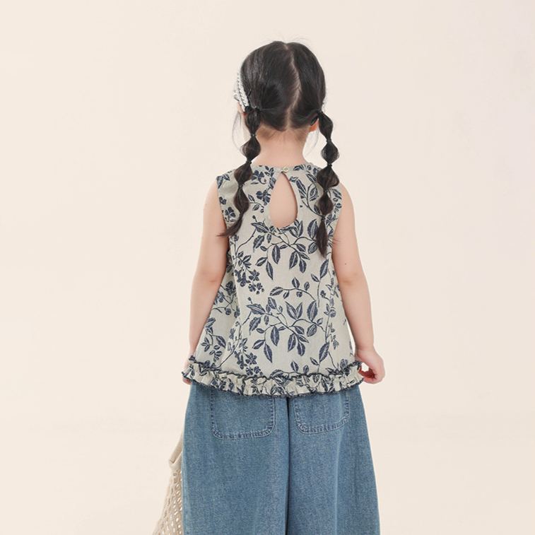 Kids Floral Lace Vest Top
