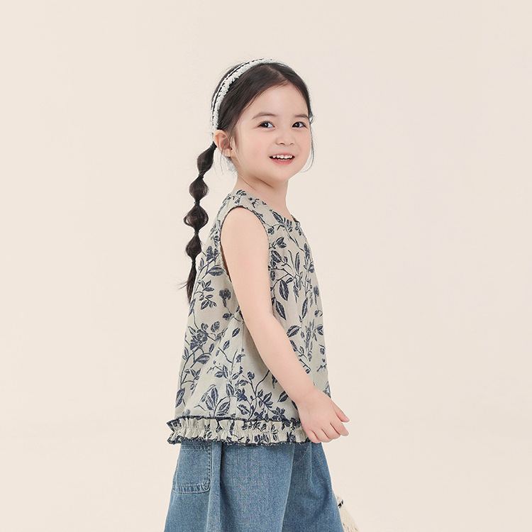 Kids Floral Lace Vest Top