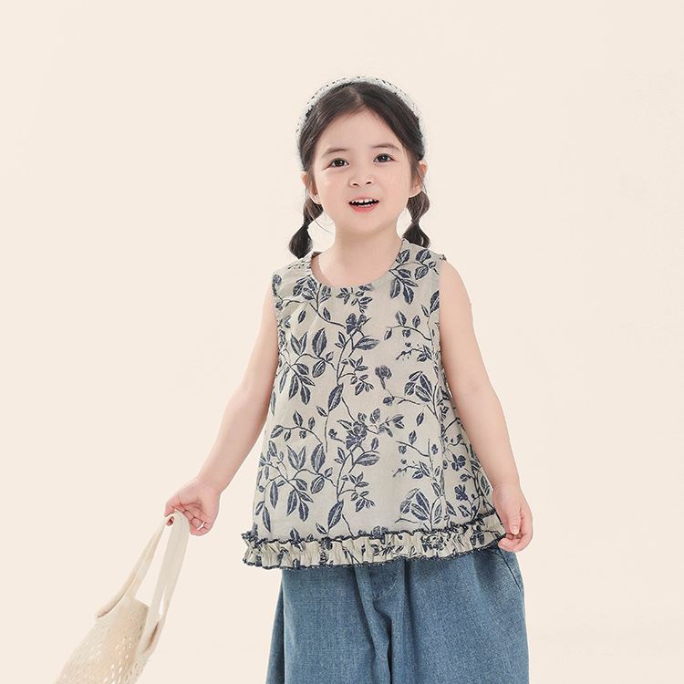 Kids Floral Lace Vest Top