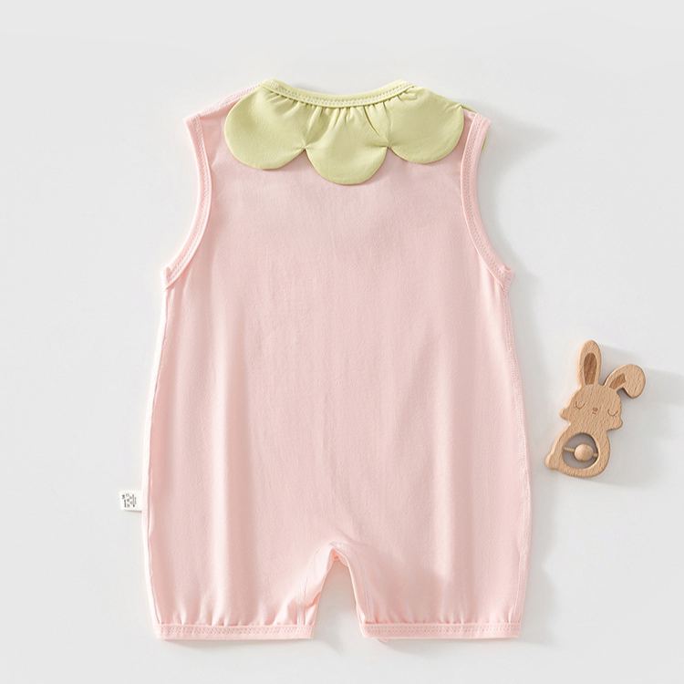 Baby Flower Collar Pink Fruit Vest Onesie