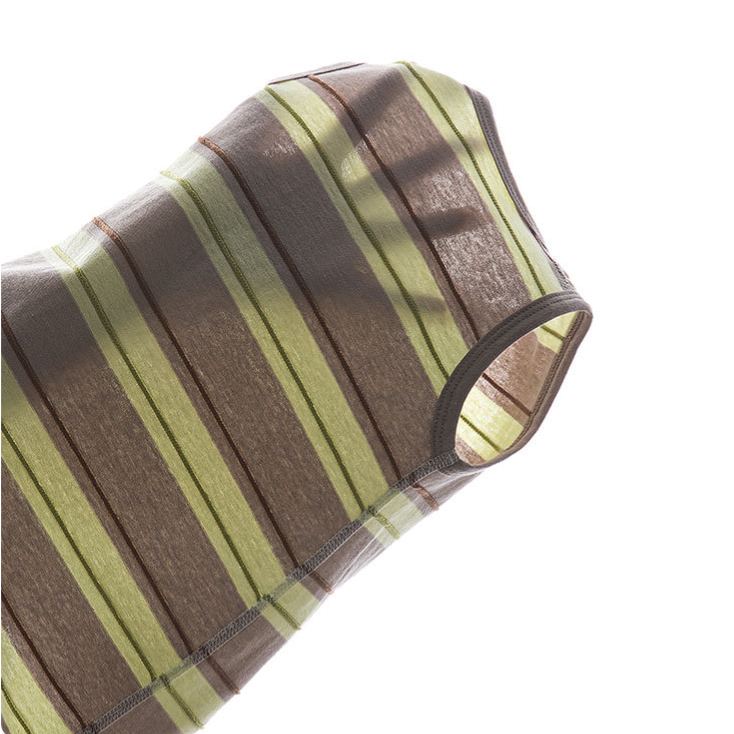 Baby Green Gray Stripes Puppy Vest Onesie