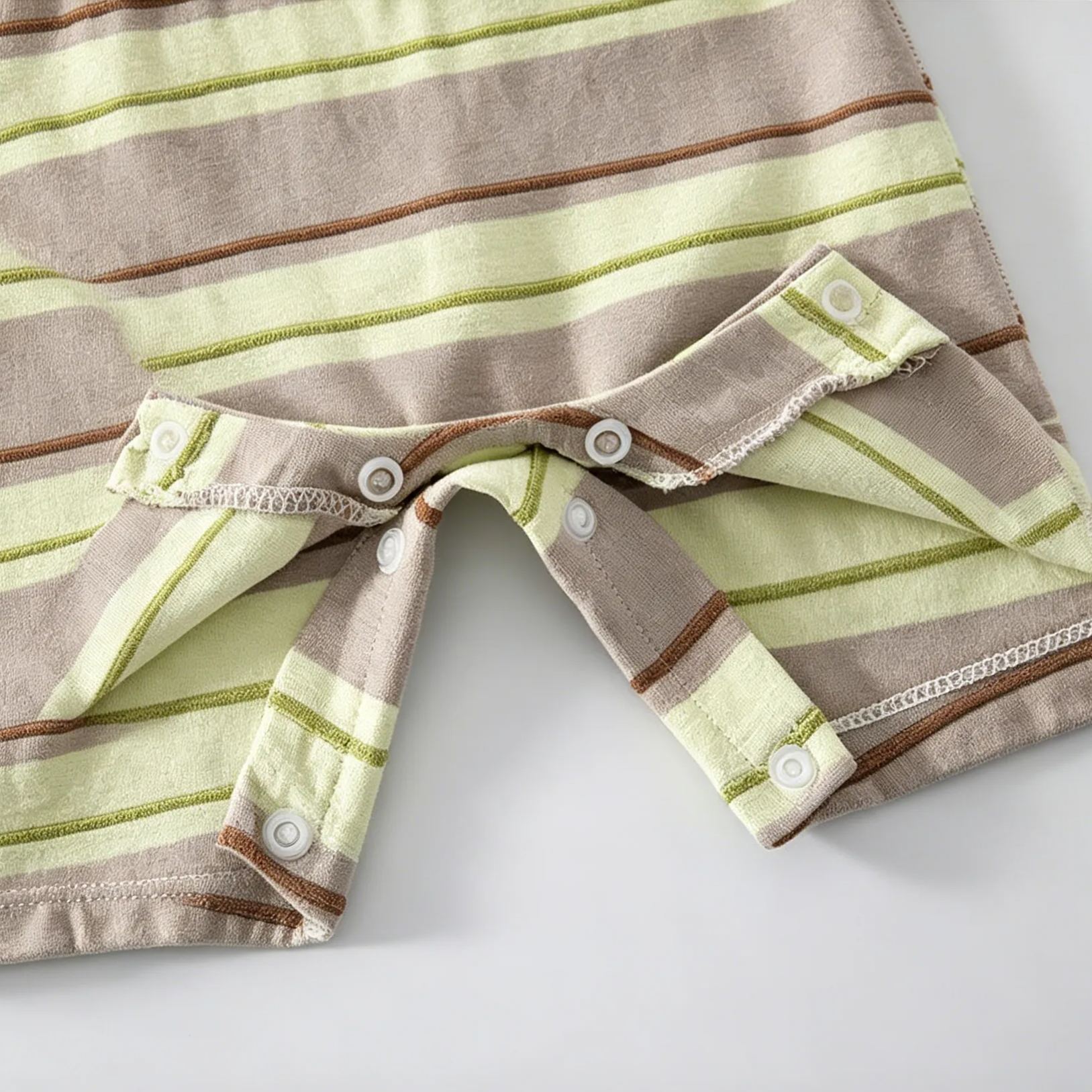 Baby Green Gray Stripes Puppy Vest Onesie