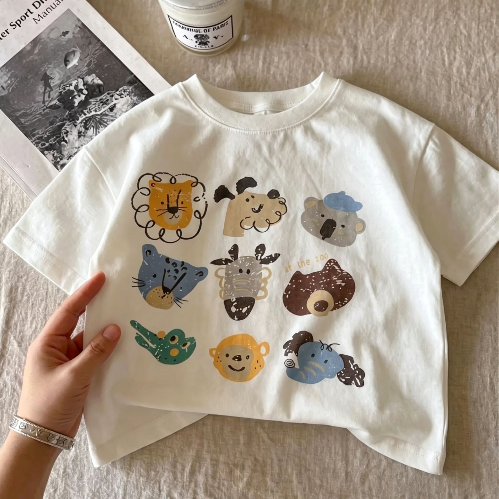 Kids Animal Patterns Crew Neck T-shirt