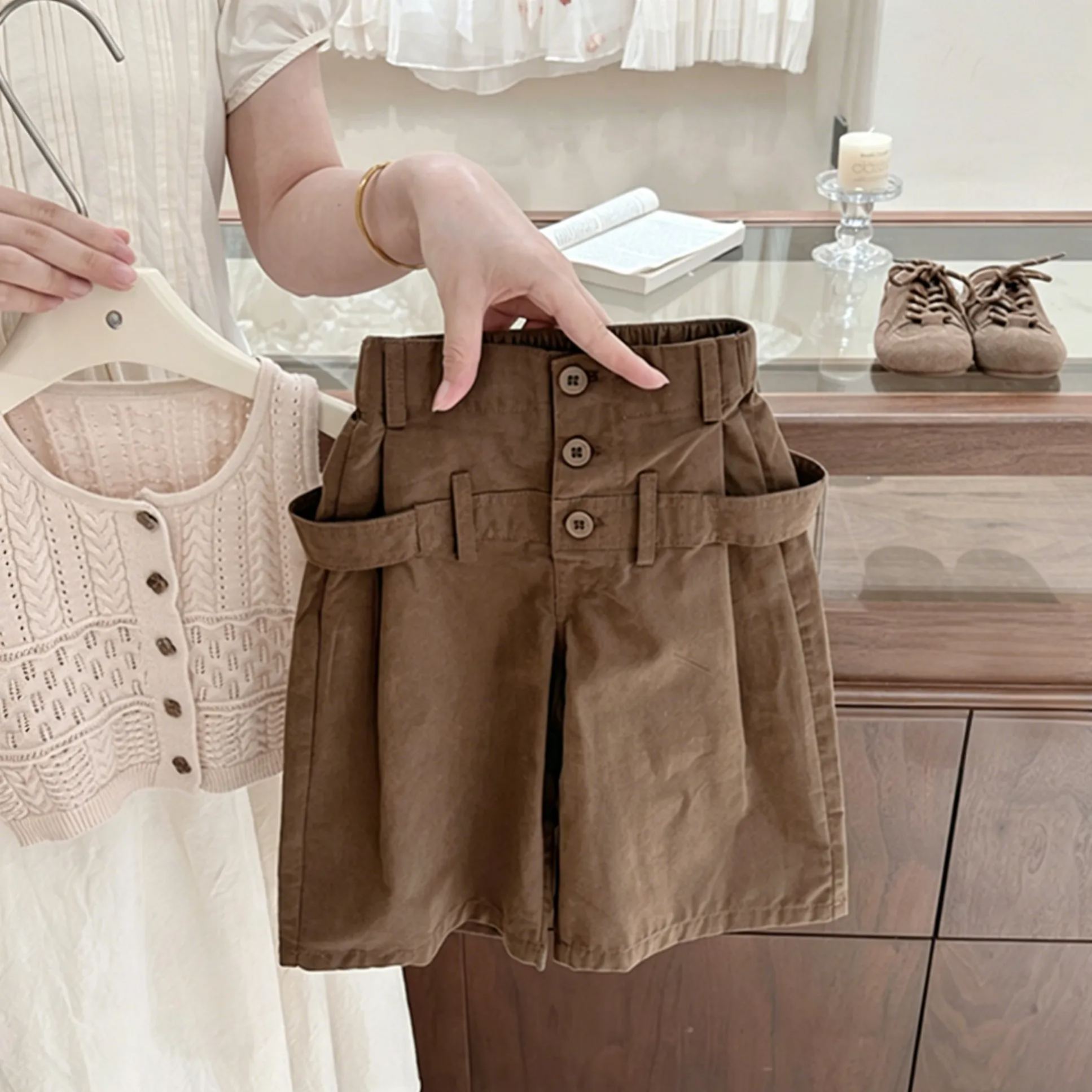 Baby& Kid Knitted Openwork Vest Top and Pants Set
