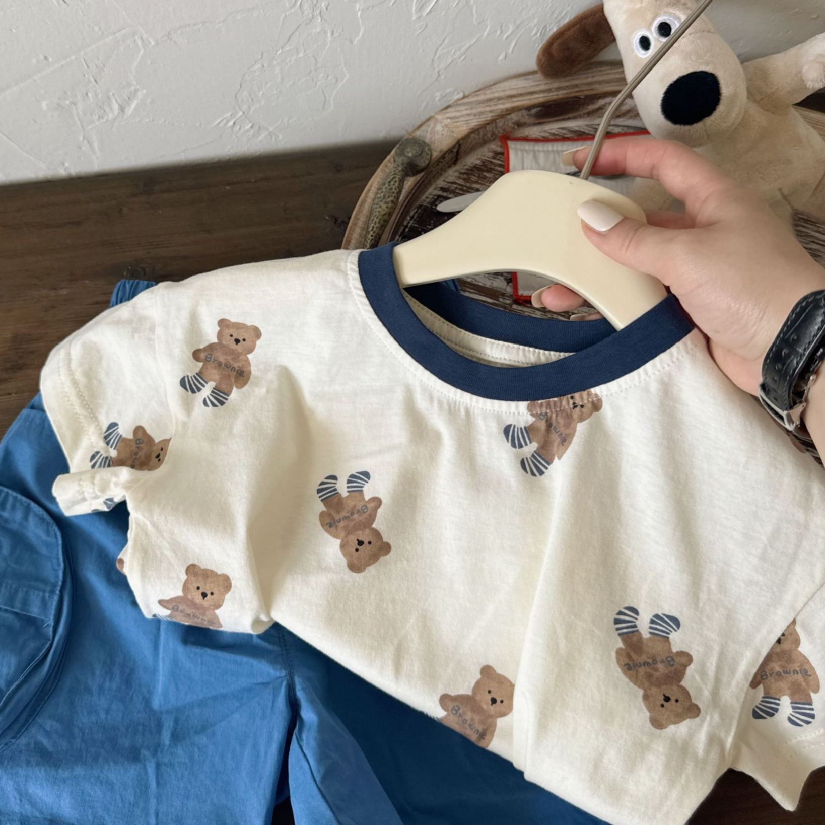 Kids Cartoon Bear Print Top