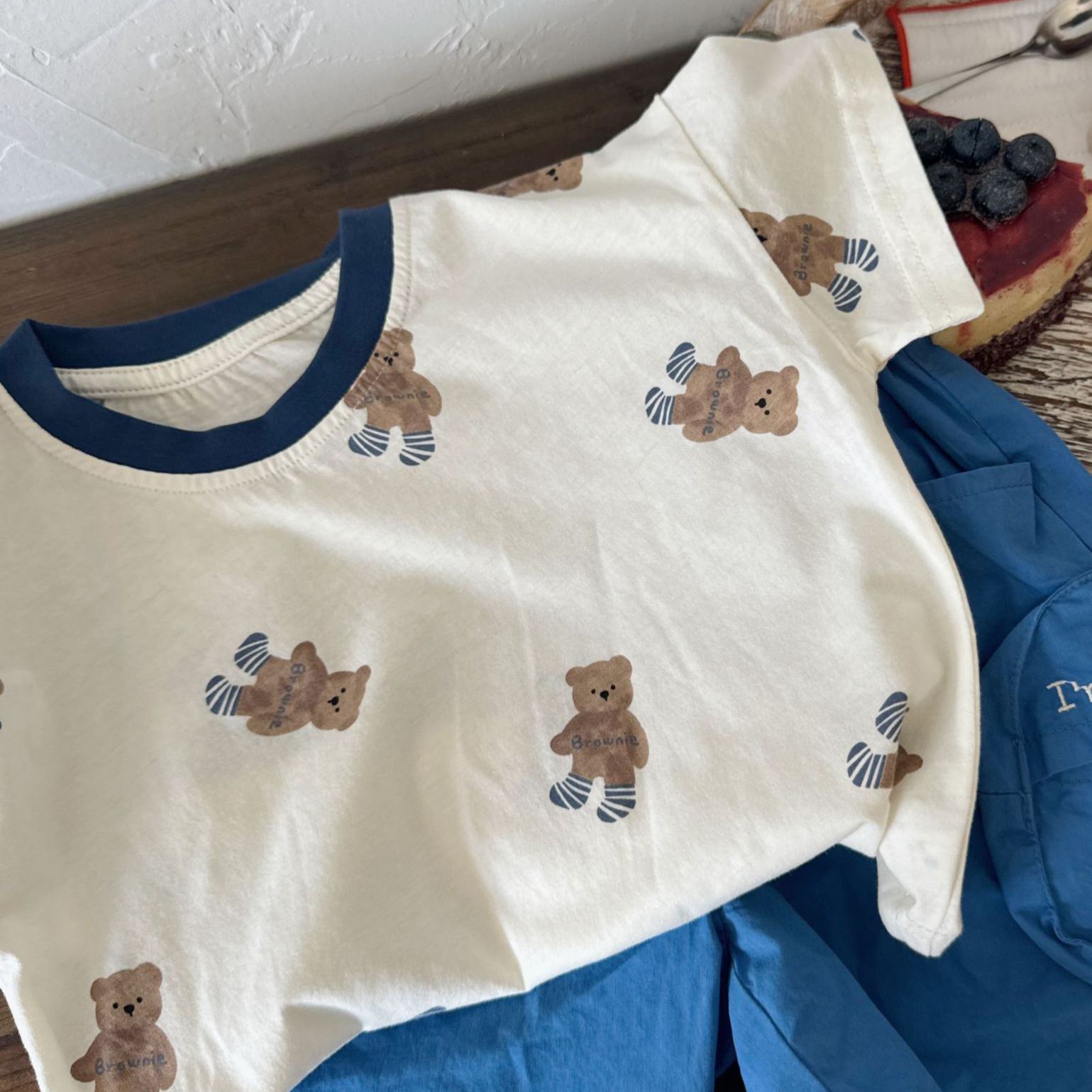 Kids Cartoon Bear Print Top