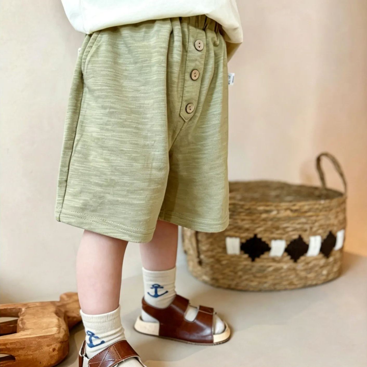 Baby& Kid Coconut Tree Embroidery Short Pants