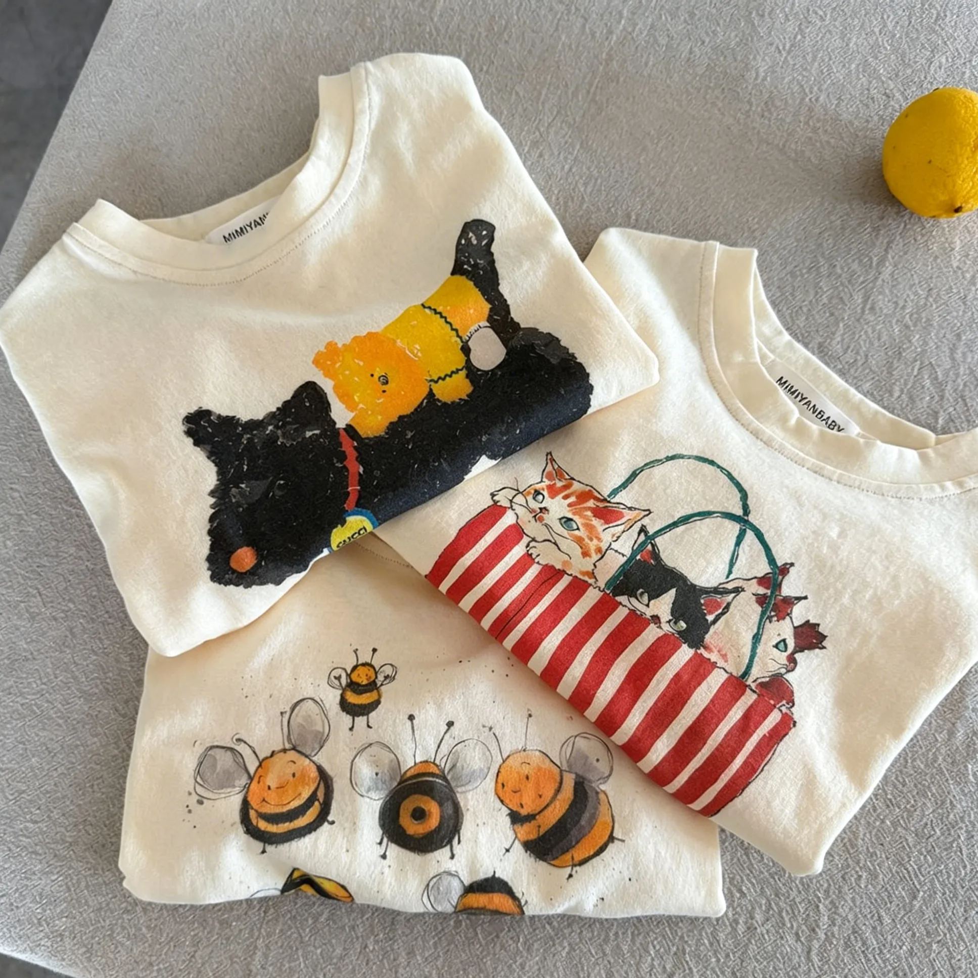 Kids Cartoon Animal Prints Long Sleeves Top