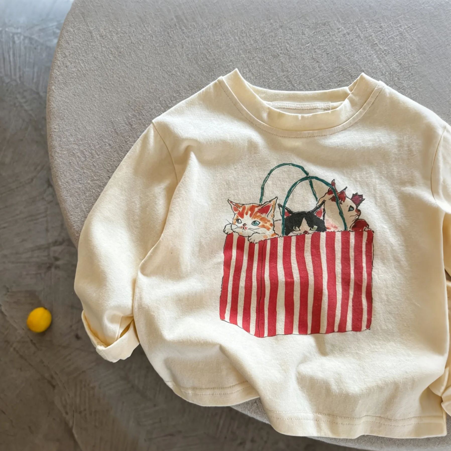 Kids Cartoon Animal Prints Long Sleeves Top