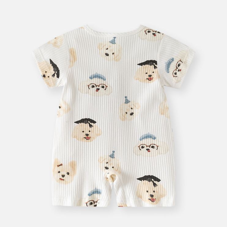 Baby Curly-Haired Puppy Stripe Onesie