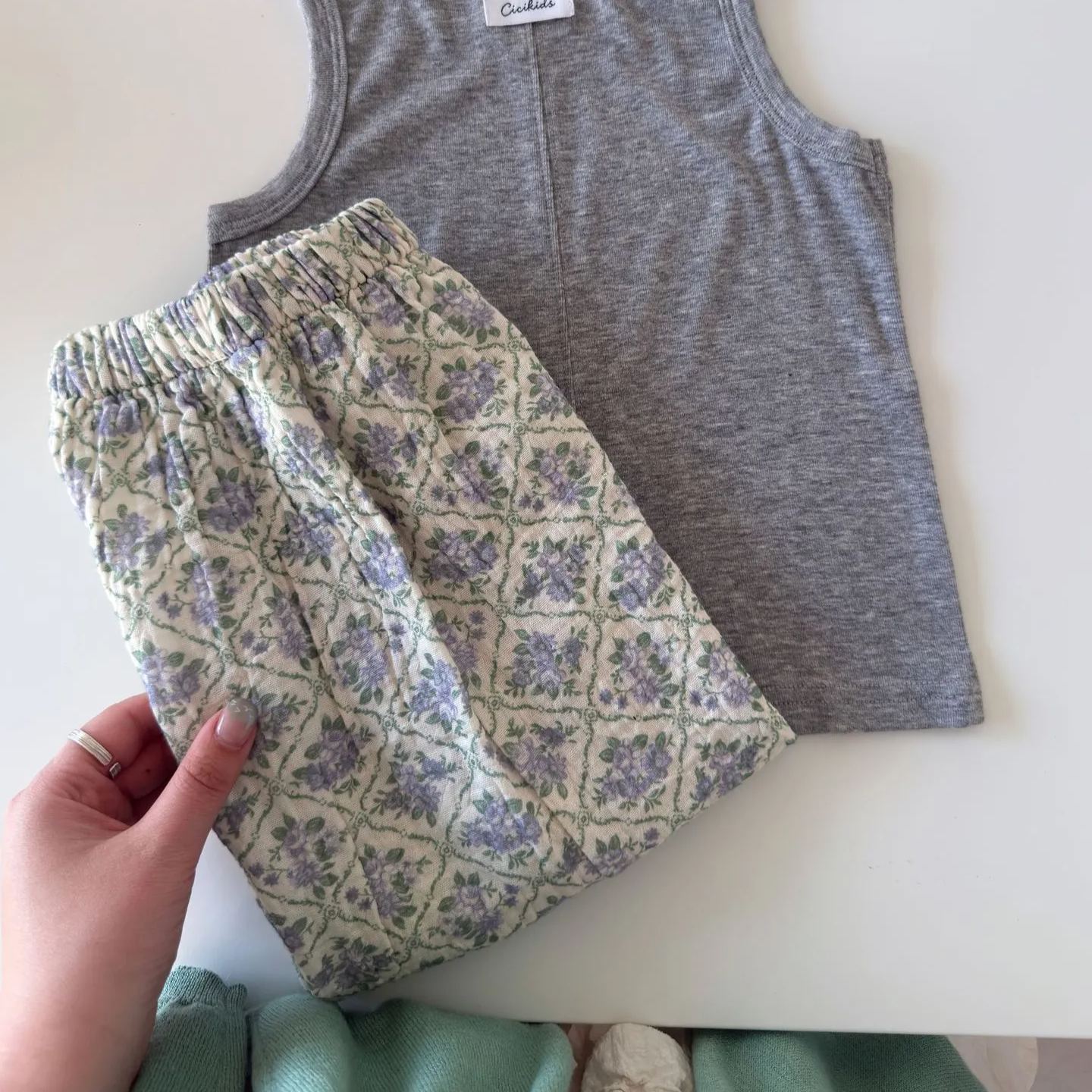 Kids Floral Polka Dot Plaid Cartoon Pants