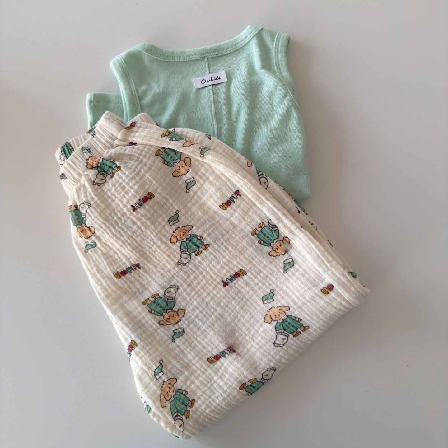 Kids Floral Polka Dot Plaid Cartoon Pants