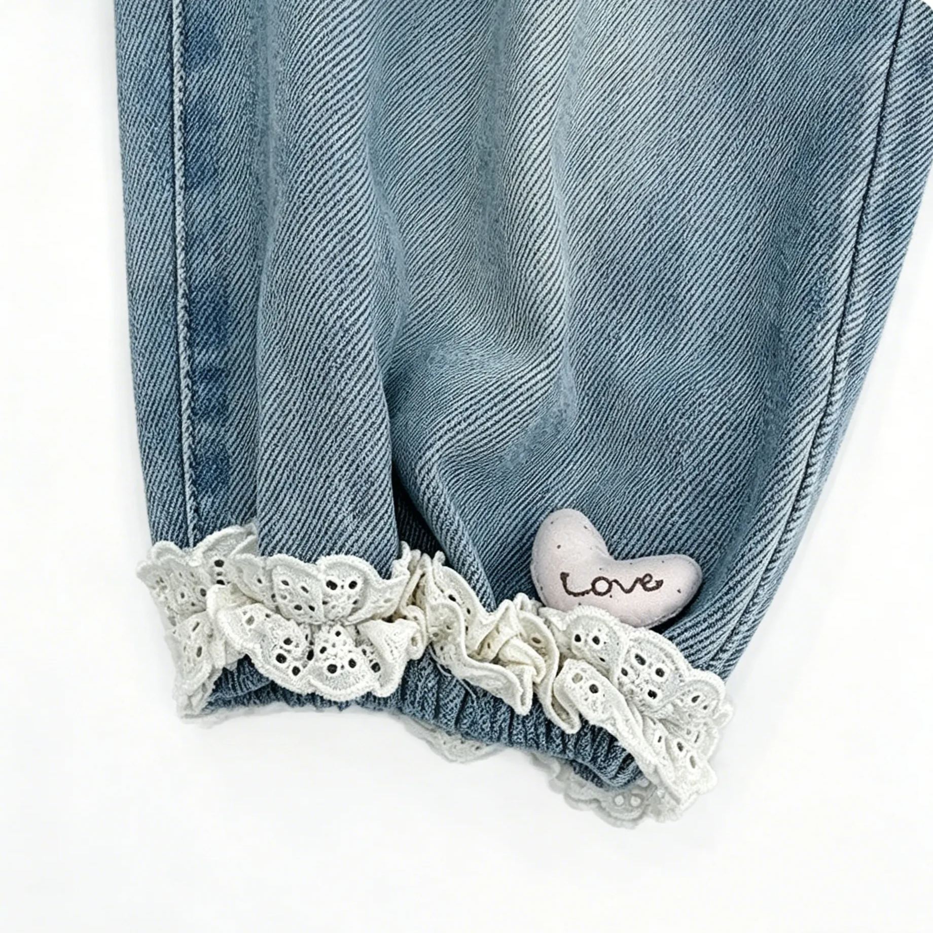 Baby Toddler Lace Trim Jogger Jeans