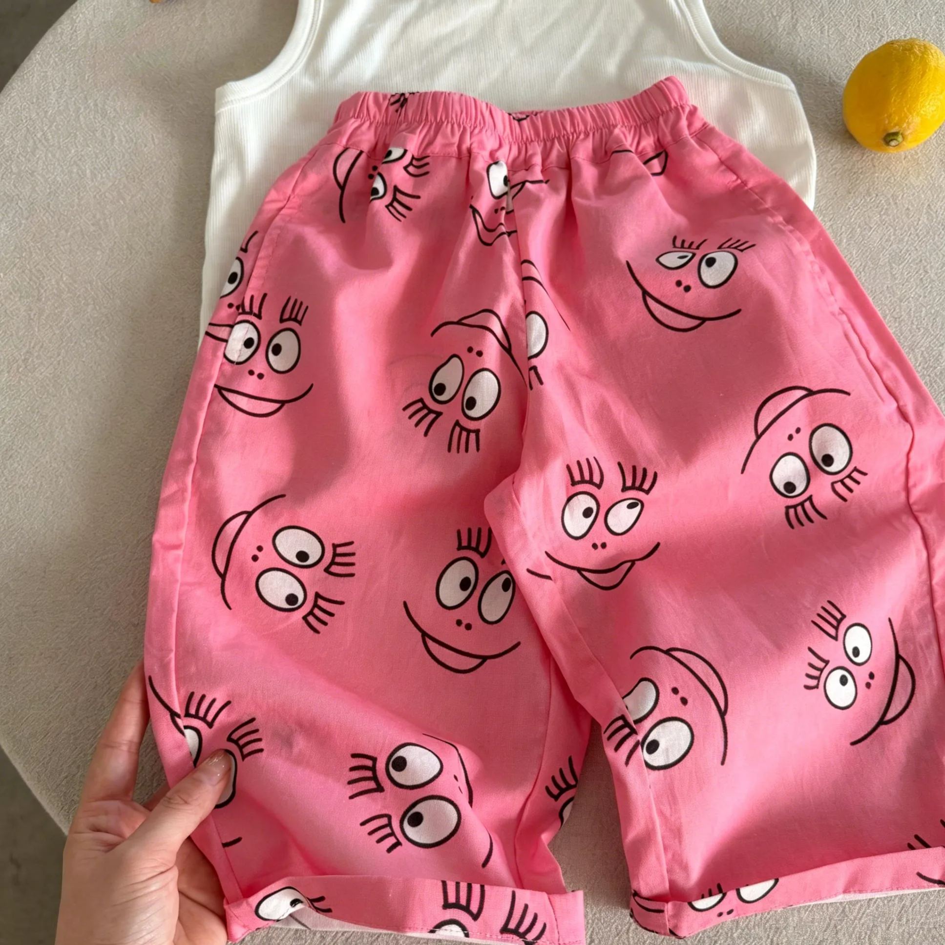 Kids Pink Barbapapa Full Print Pants