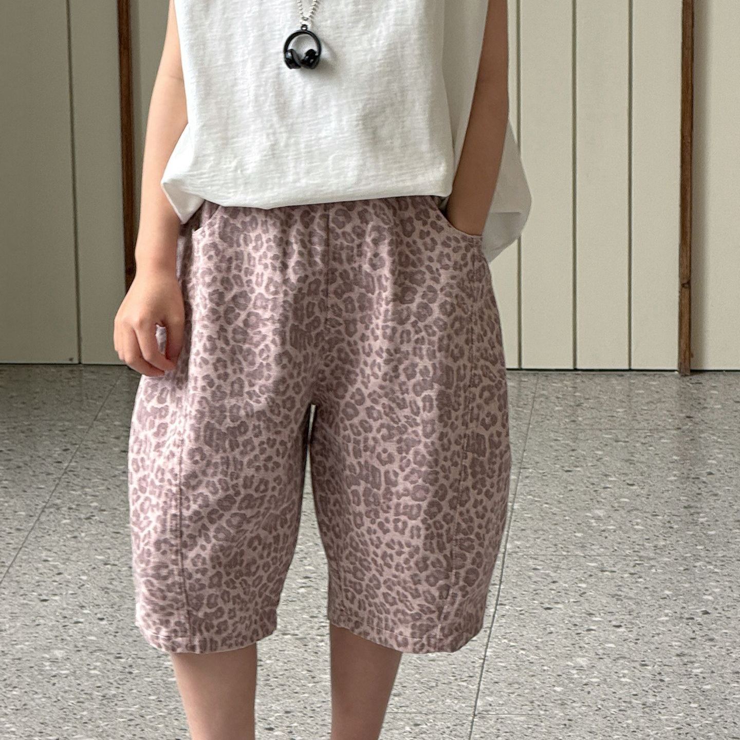 Kids Pink Leopard print Pants